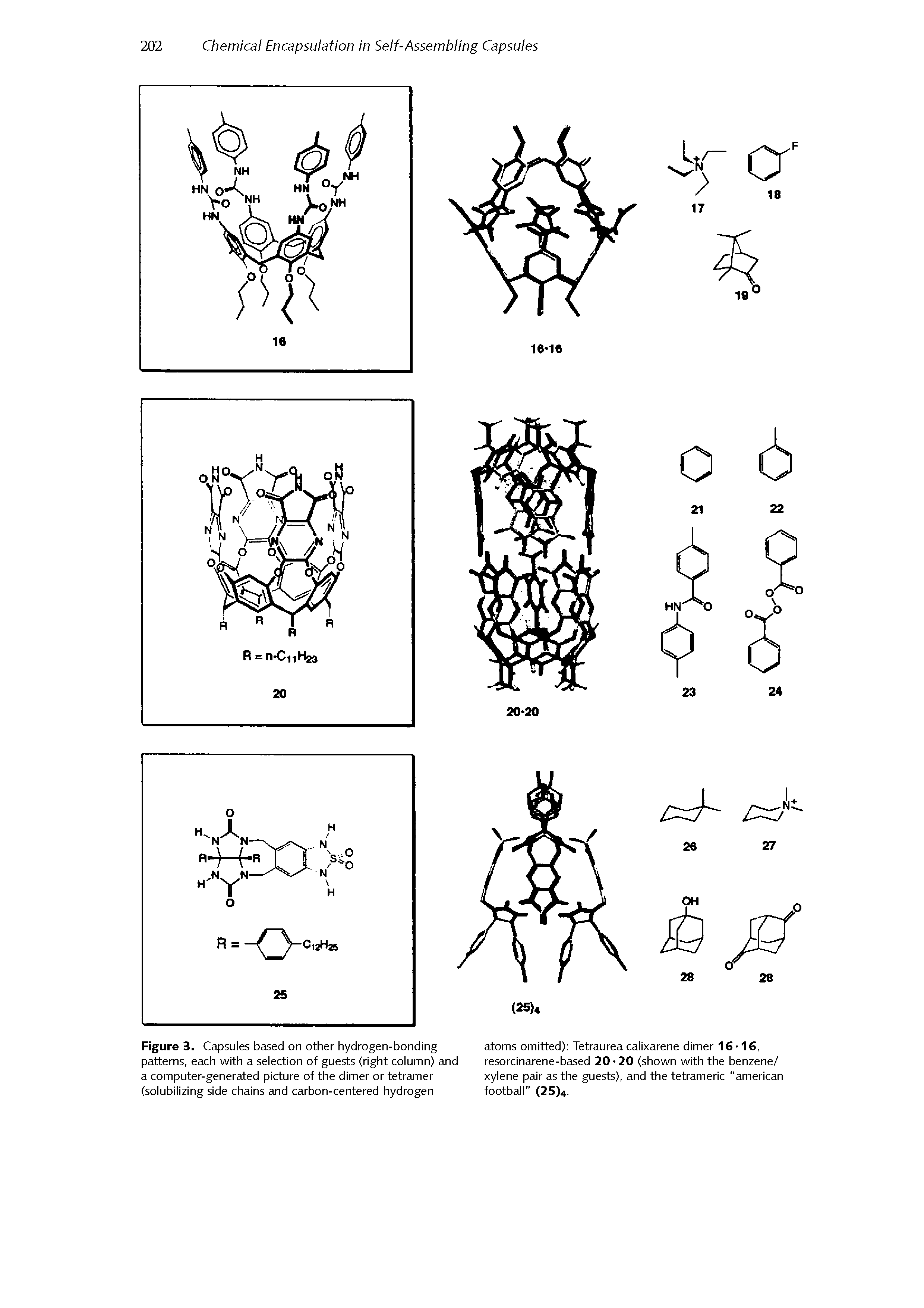 Figure 3. Capsules based on other hydrogen-bonding atoms omitted) Tetraurea calixarene dimer 16-16,...