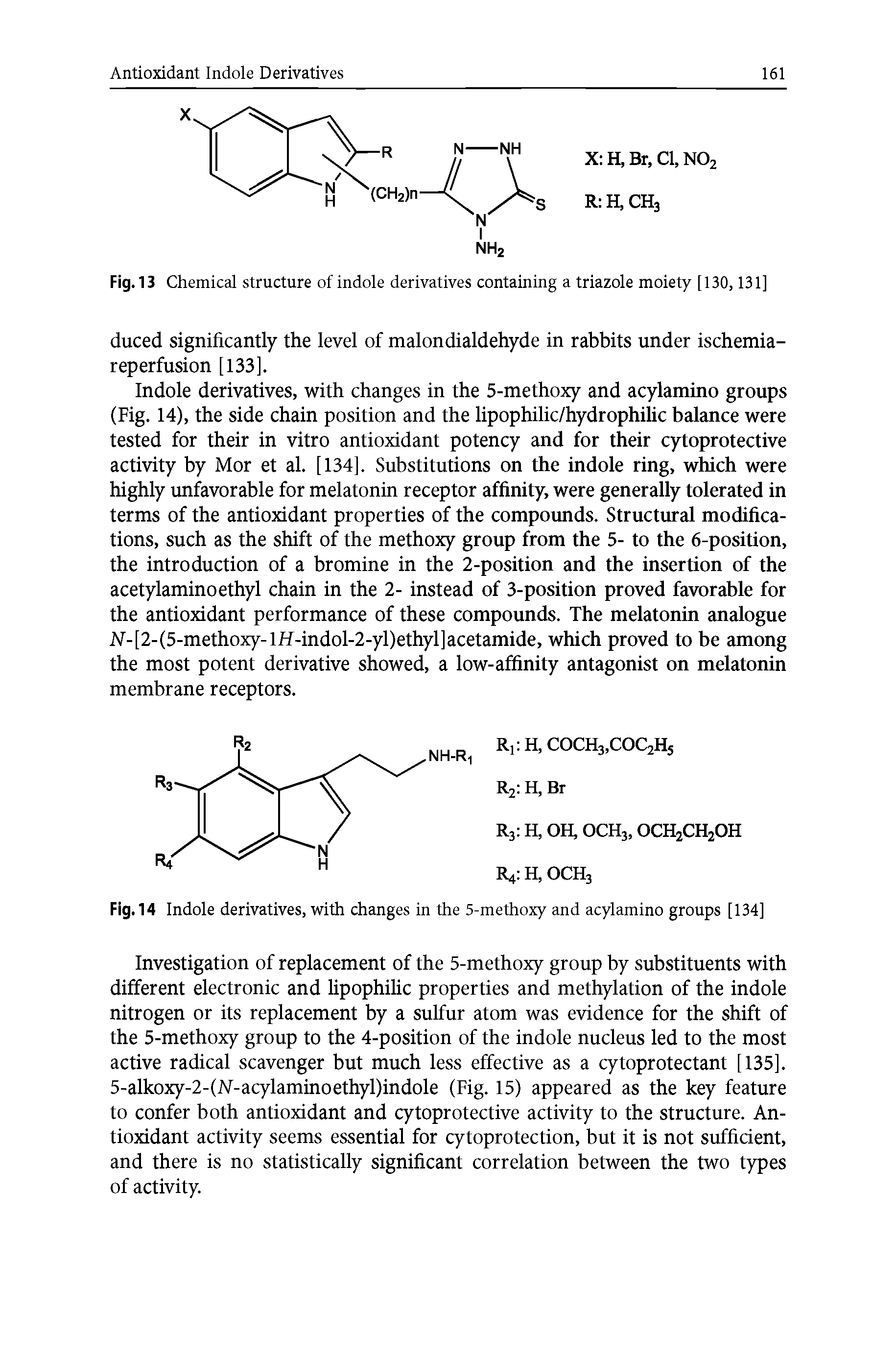 Fig. 14 Indole derivatives, with changes in the 5-methoxy and acylamino groups [134]...