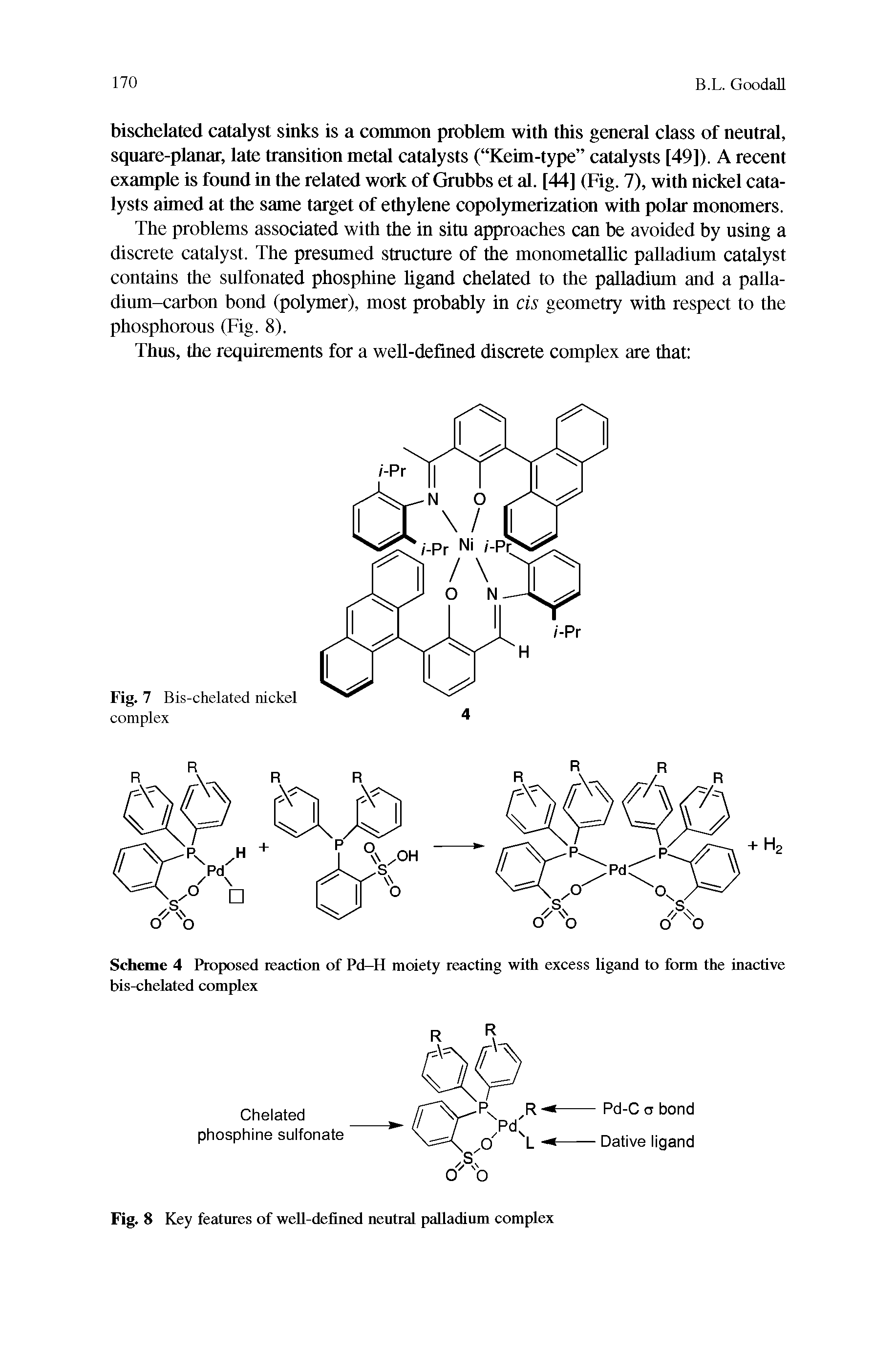 Scheme 4 Proposed reaction of Pd-H moiety reacting with excess ligand to form the inactive bis-chelated complex...