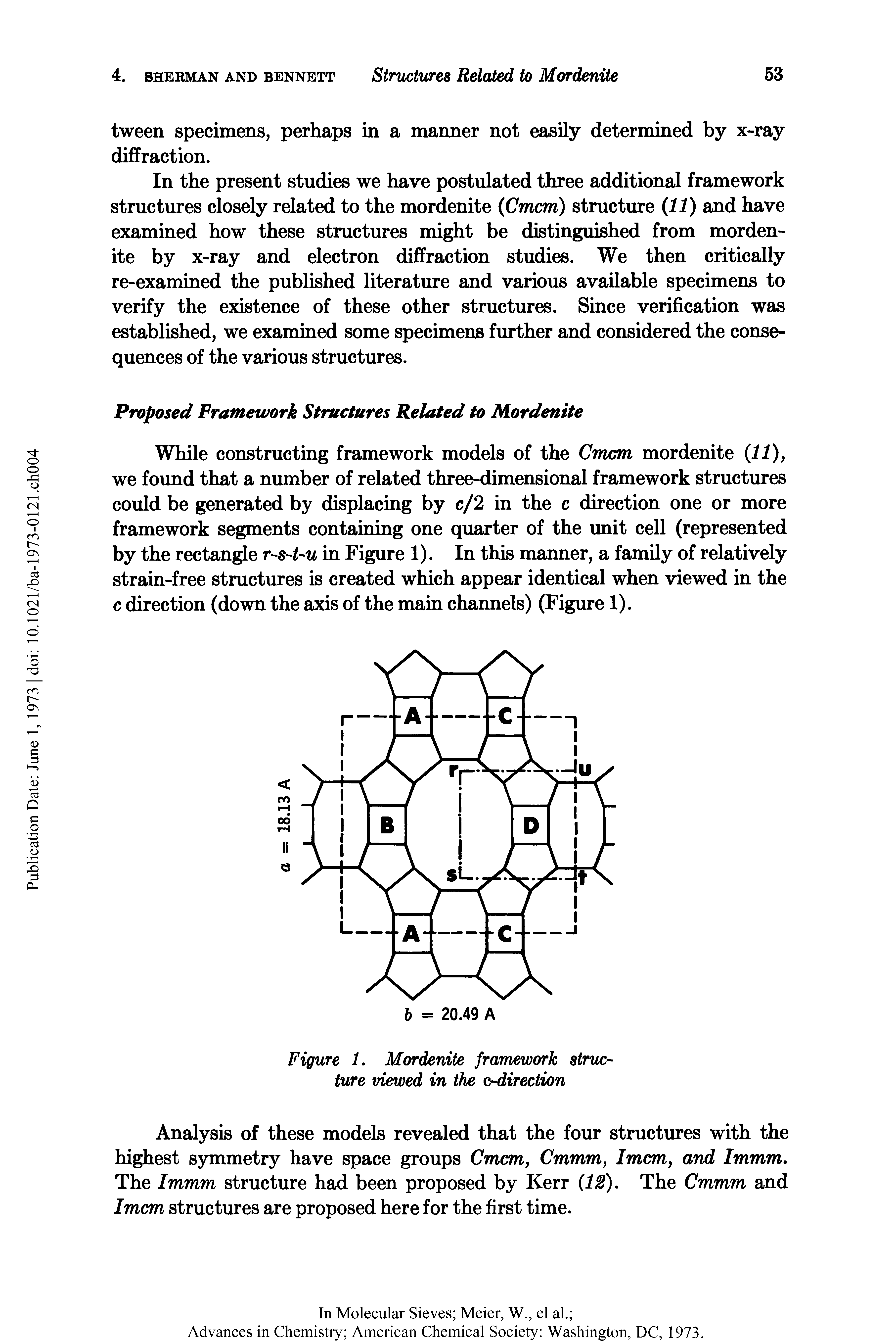 Figure 1. Mordenite framework structure viewed in the crdirection...
