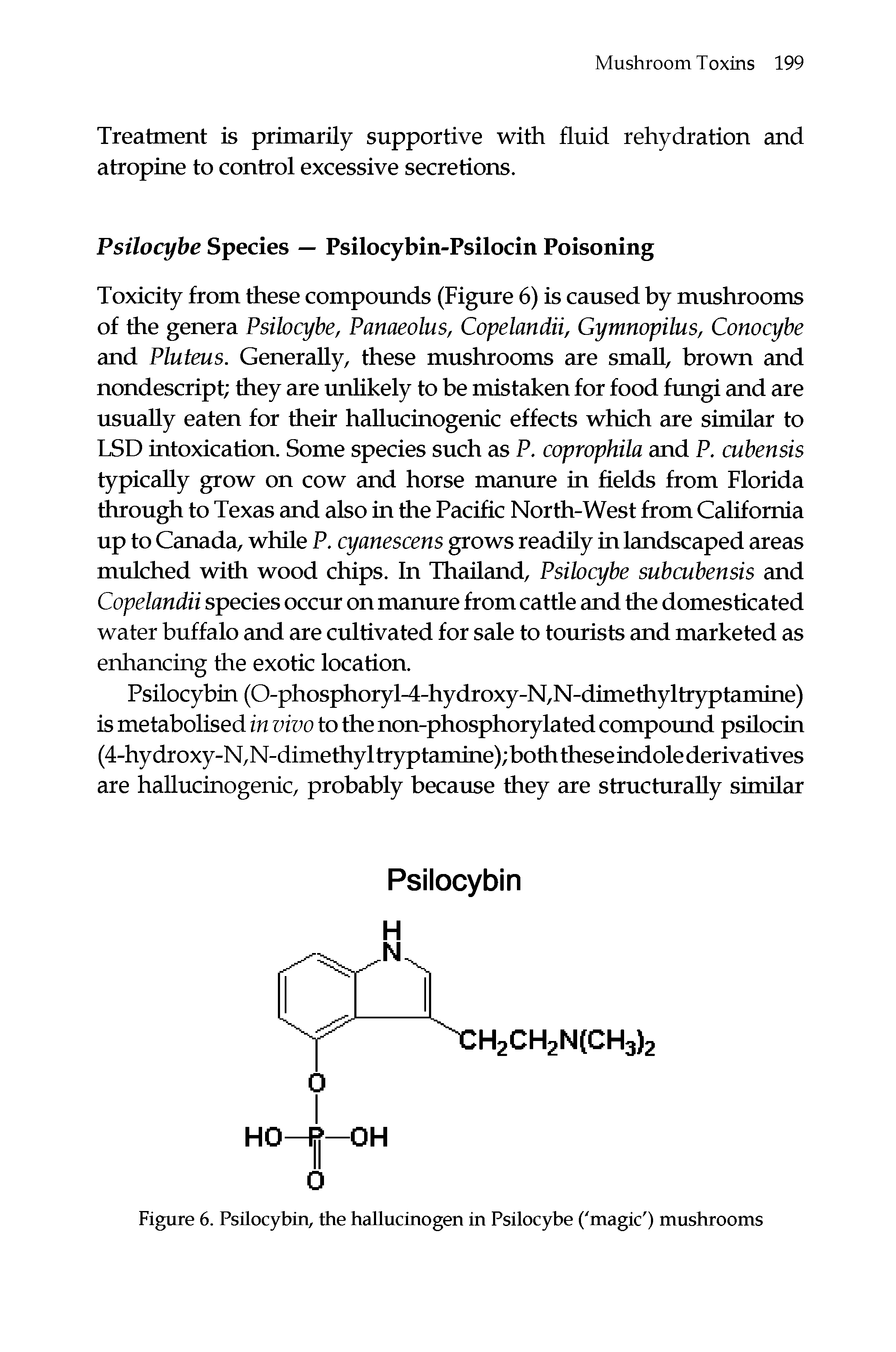 Figure 6. Psilocybin, the hallucinogen in Psilocybe ( magic ) mushrooms...