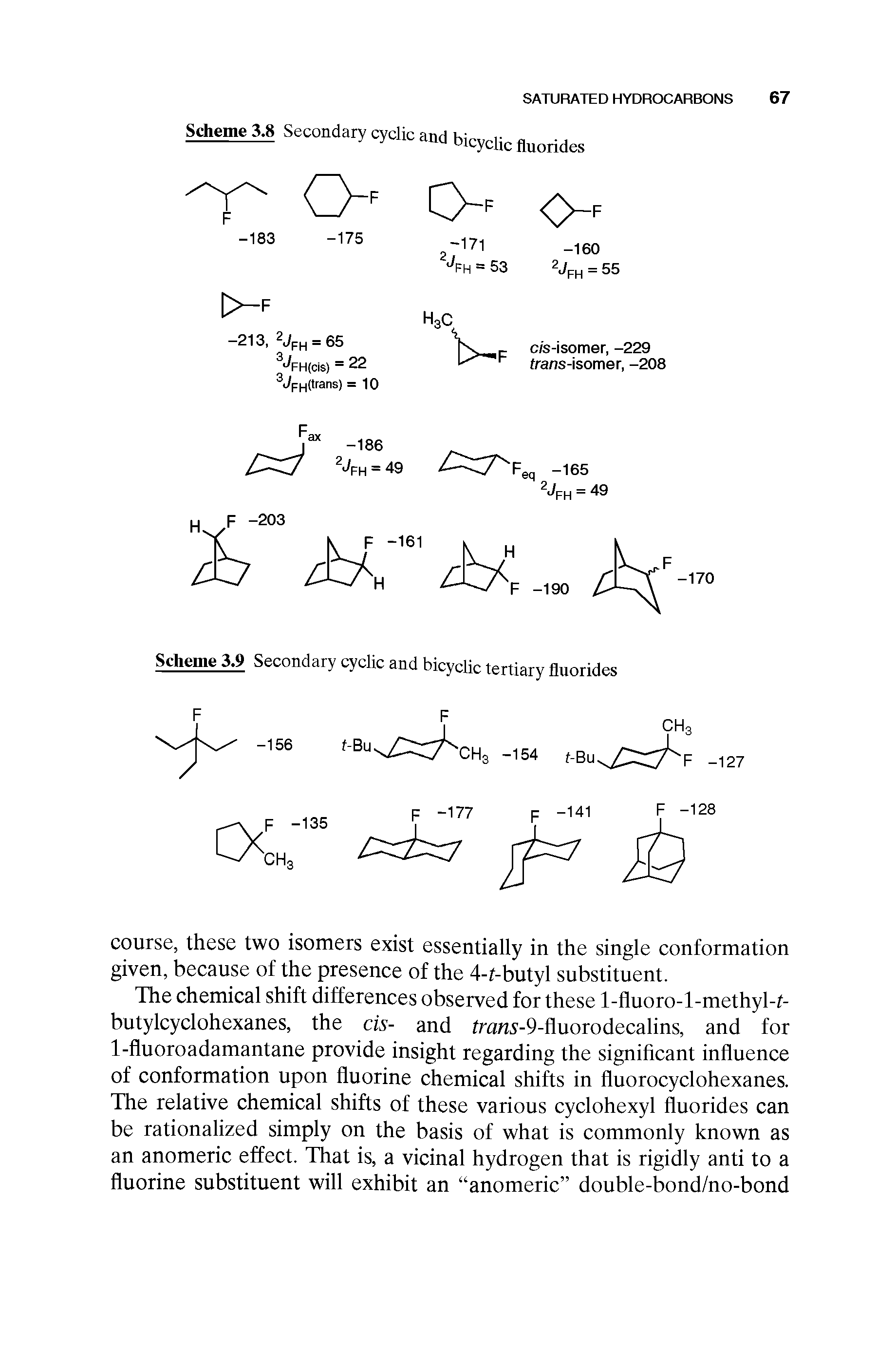 Scheme 3.9 Secondary cyclic and bicyclic tertiary fluorides...