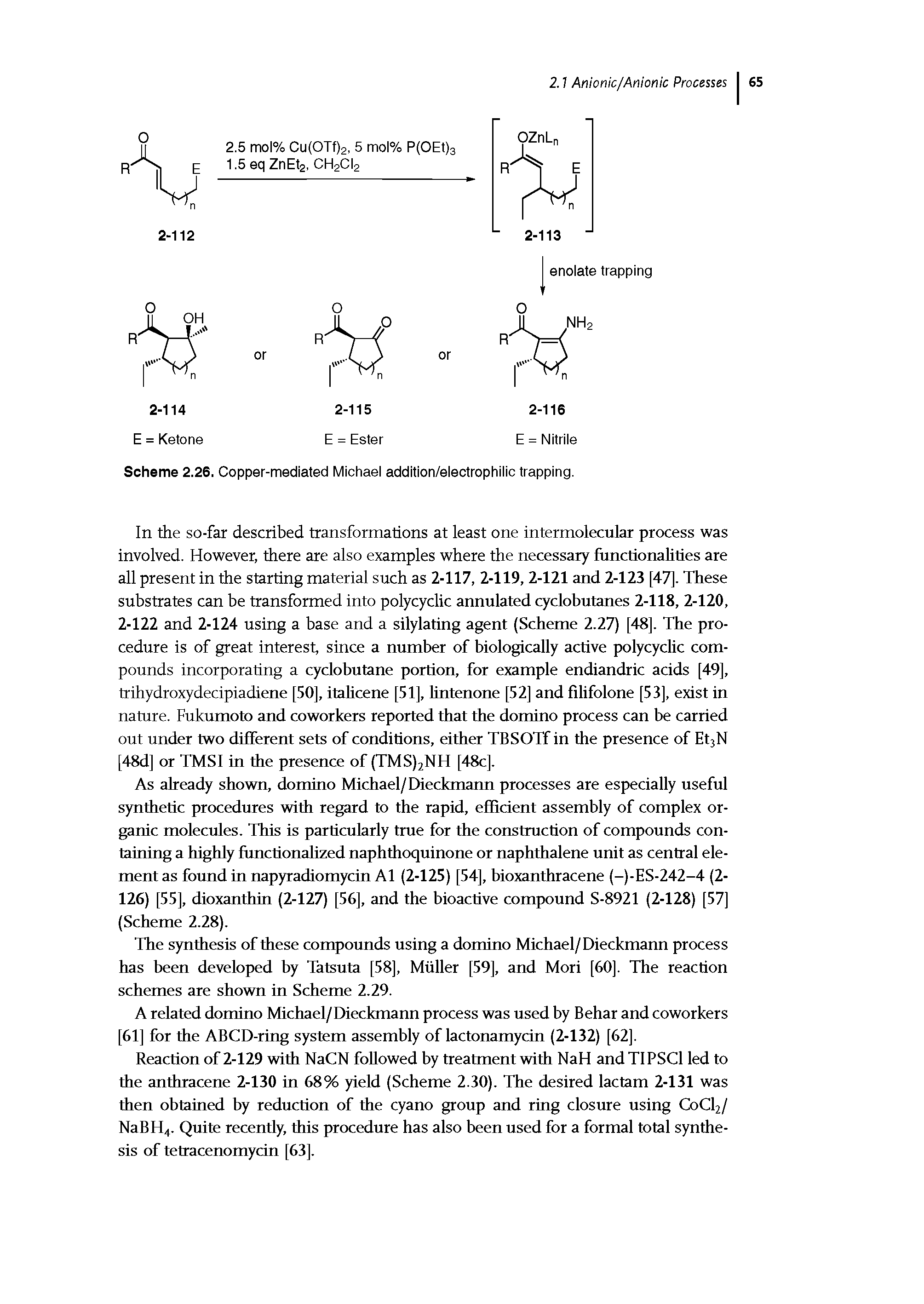 Scheme 2.26. Copper-mediated Michael addition/electrophilic trapping.