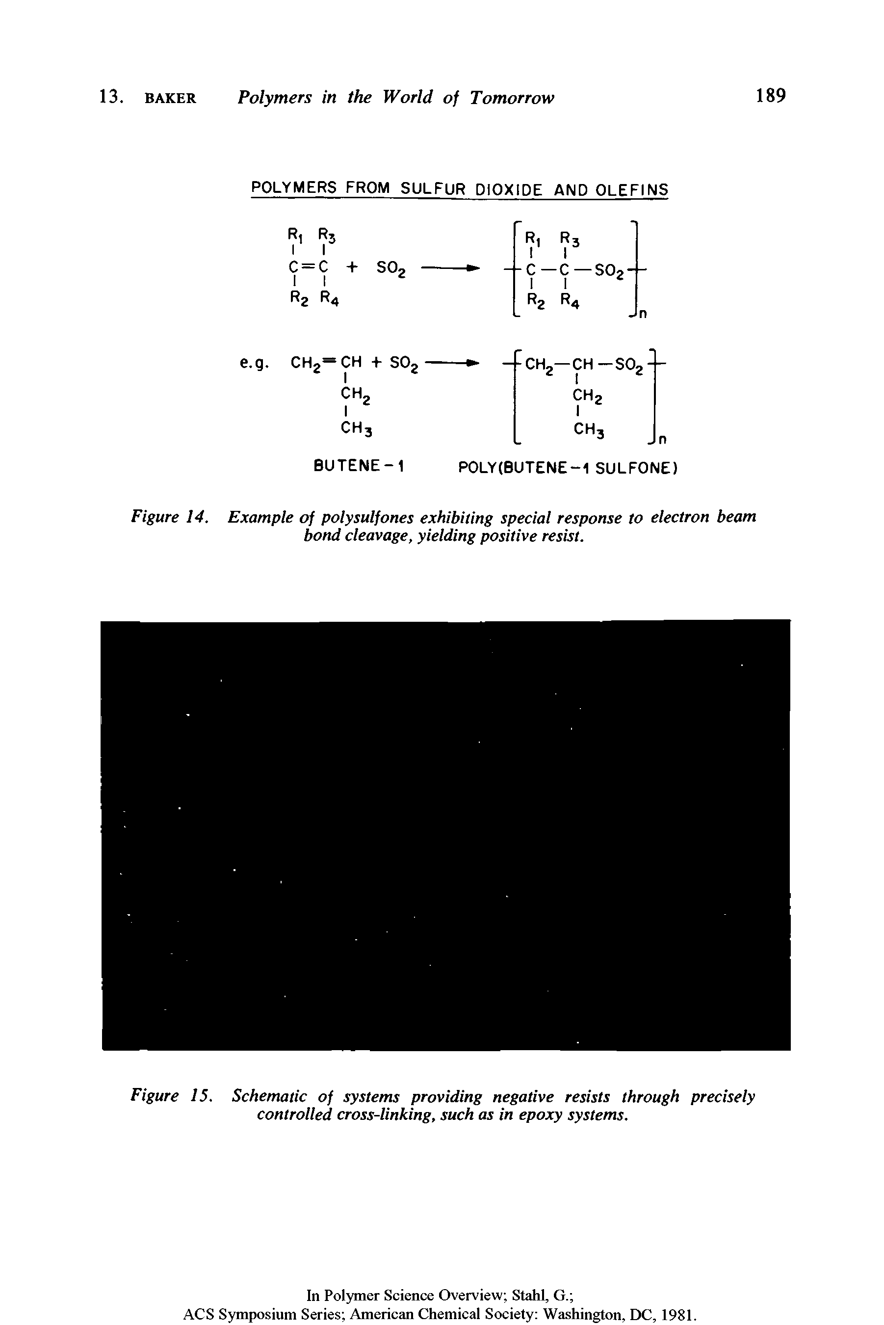 Figure 15. Schematic of systems providing negative resists through precisely controlled cross-linking, such as in epoxy systems.