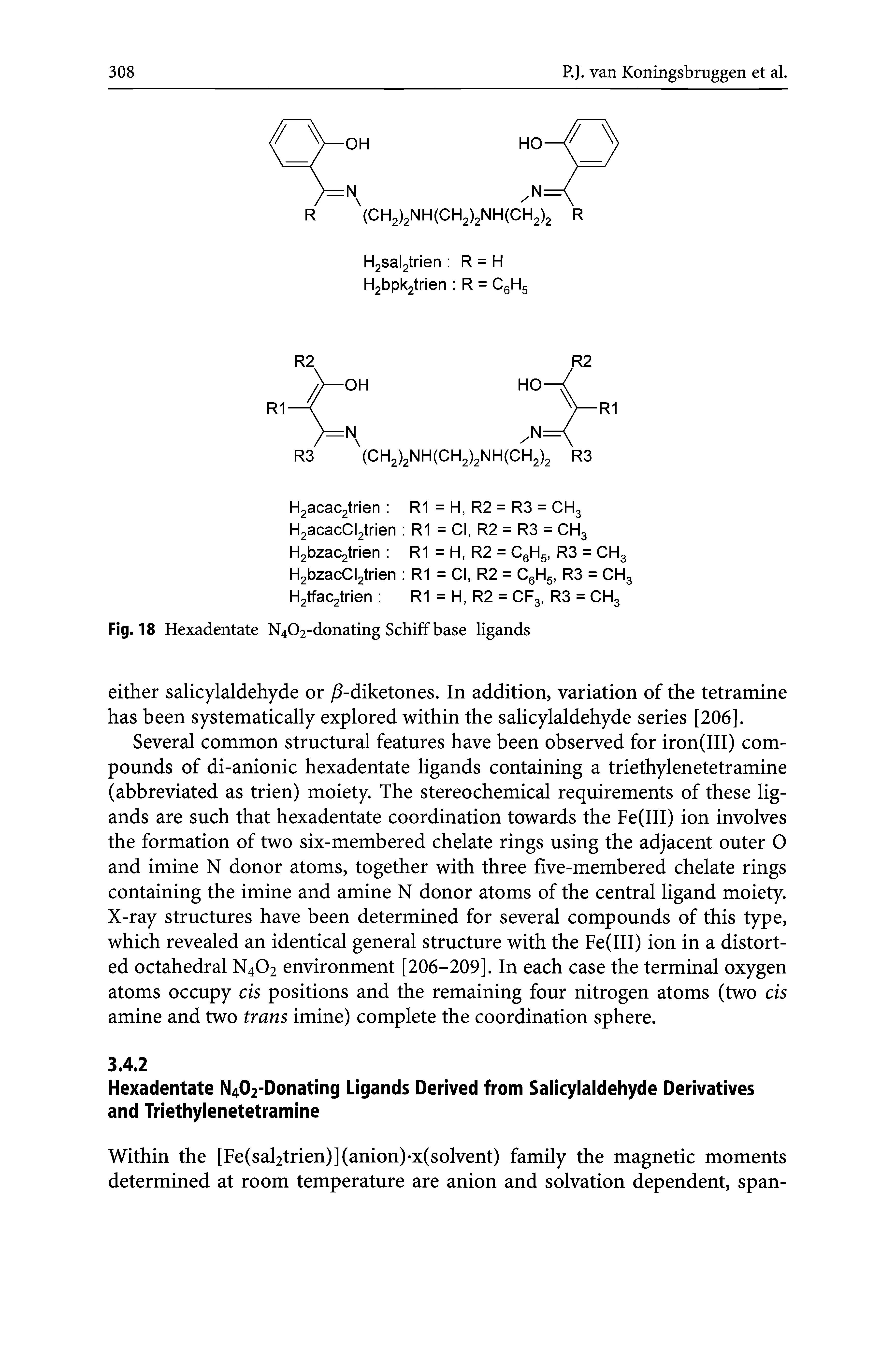 Fig. 18 Hexadentate N402-donating Schiff base ligands...