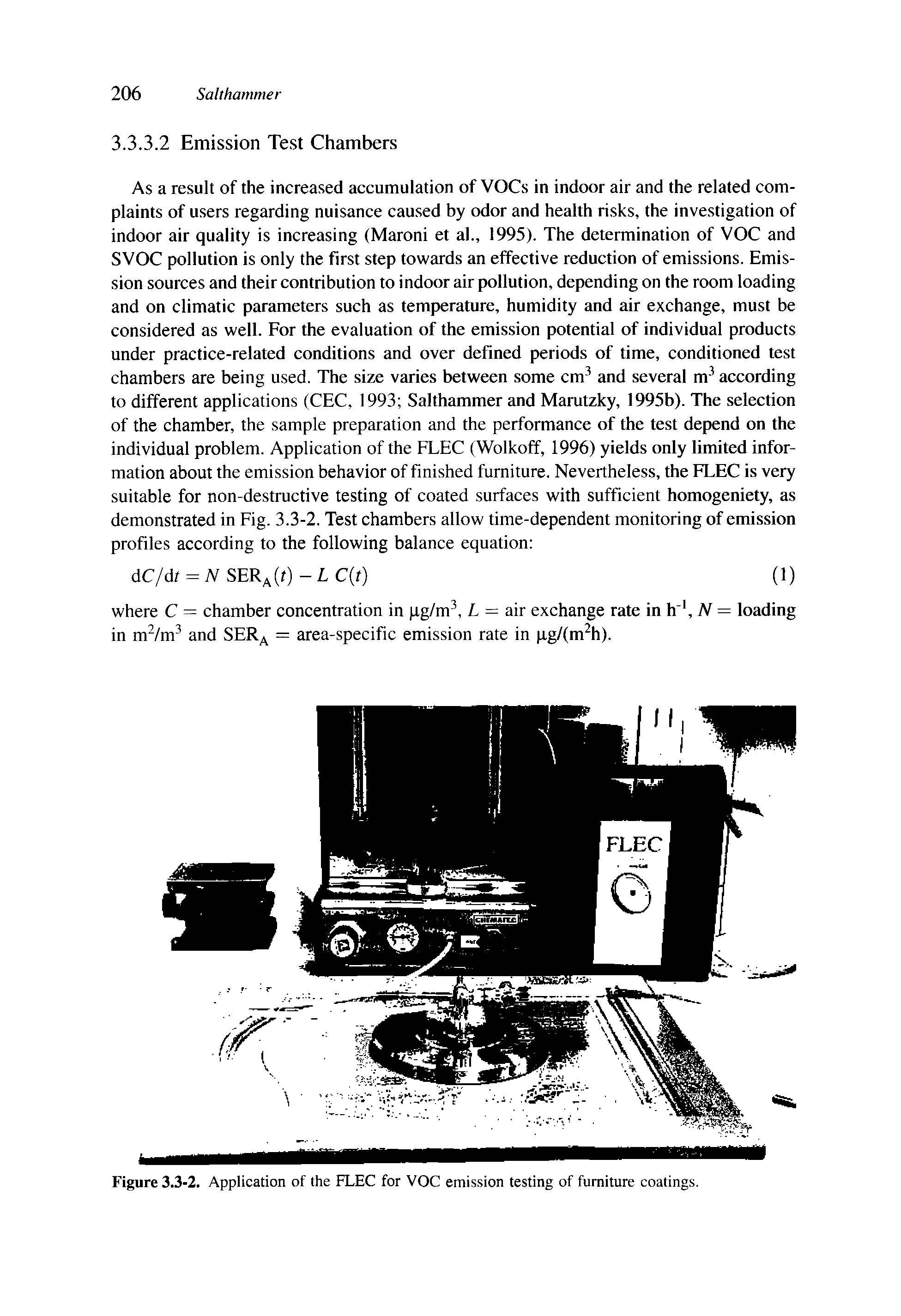 Figure 3.3-2. Application of the FLEC for VOC emission testing of furniture coatings.