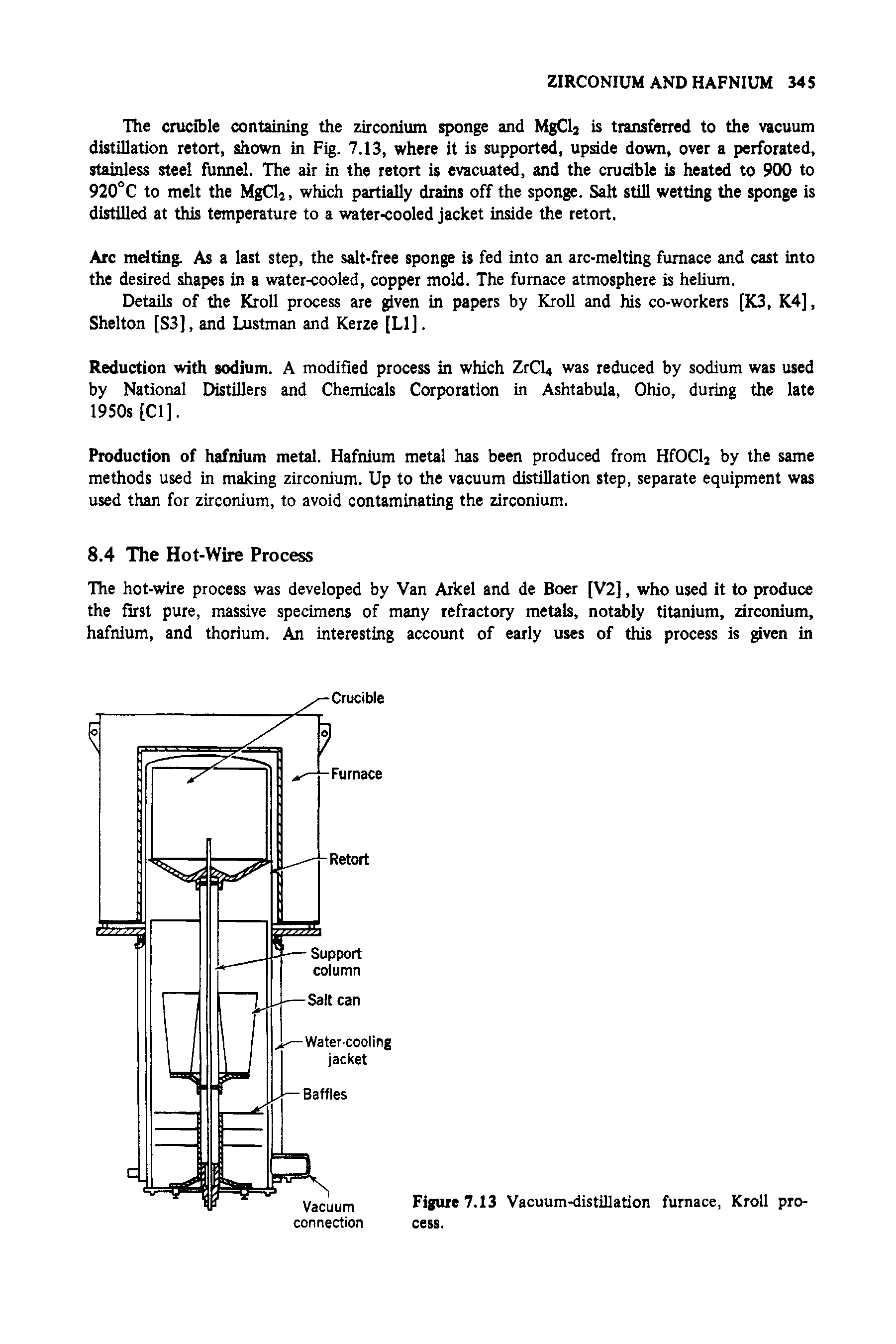 Figure 7.13 Vacuum-distillation furnace, Kroll process.