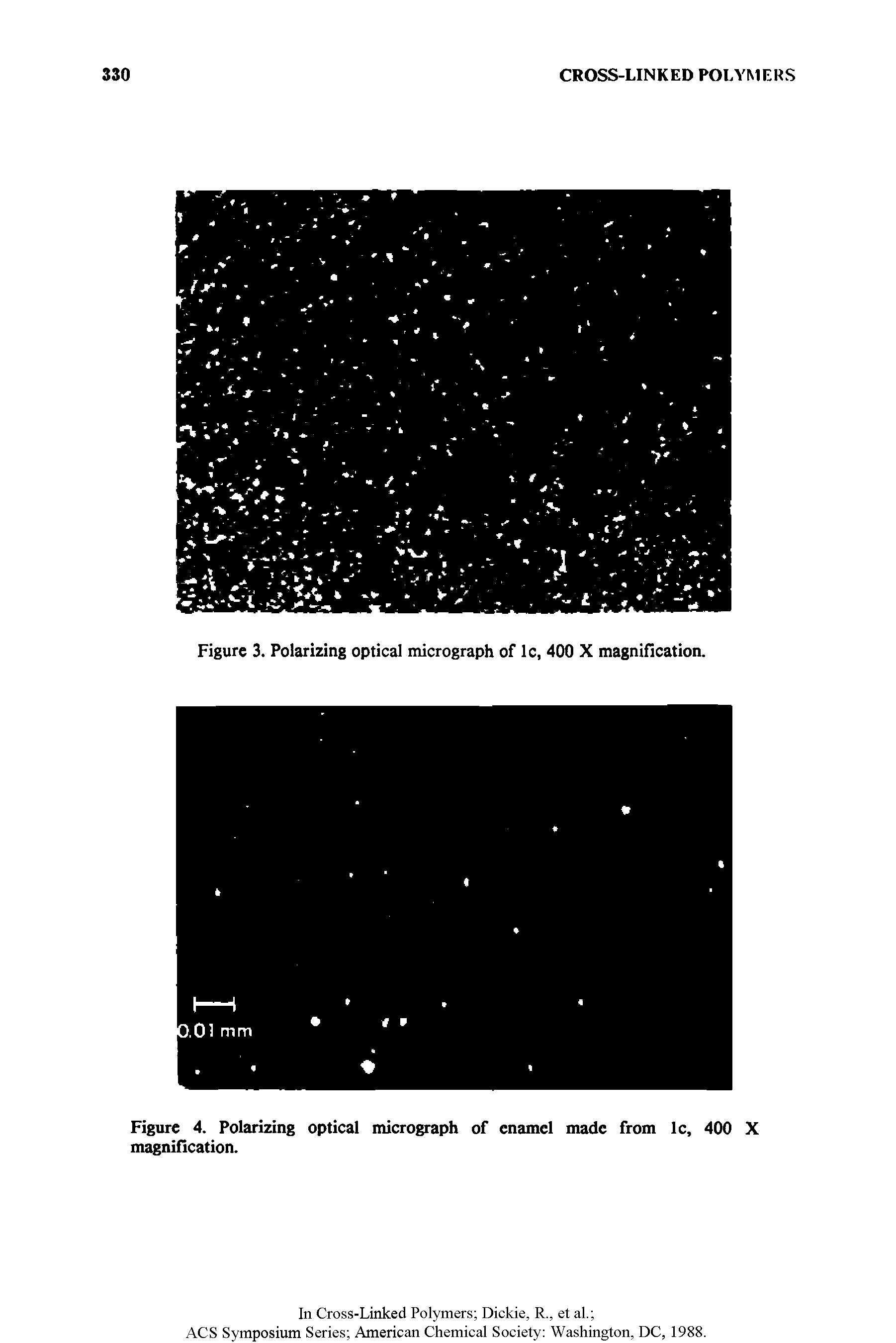 Figure 4. Polarizing optical micrograph of enamel made from Ic, 400 X magnification.