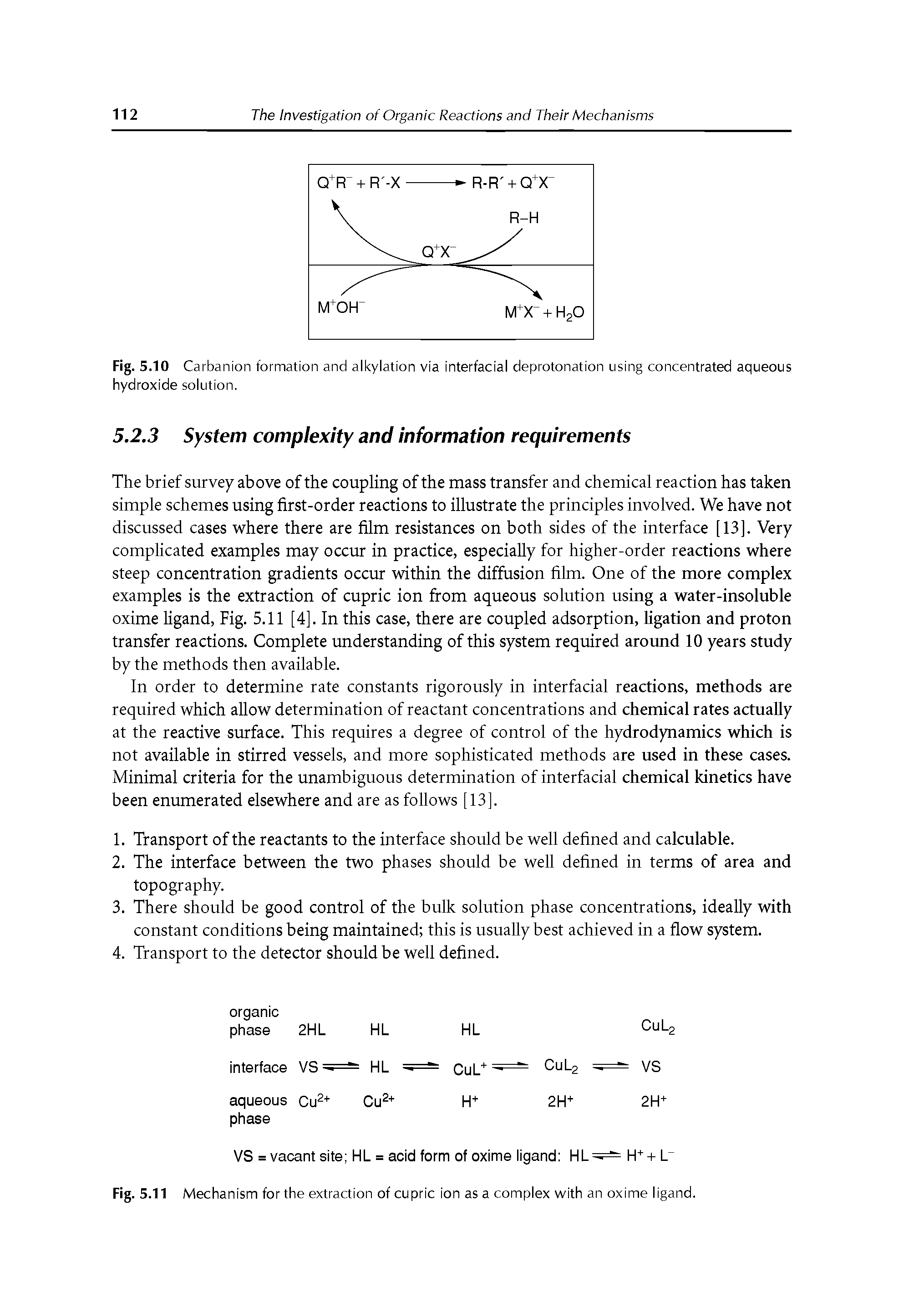 Fig. 5.10 Carbanion formation and alkylation via interfacial deprotonation using concentrated aqueous hydroxide solution.