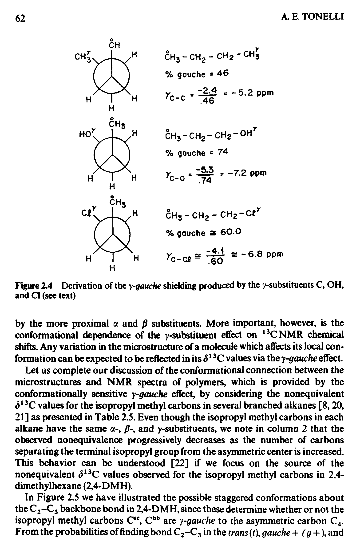Figure Z4 Derivation of the y-gauche shielding produced by the y-substituents C, OH, and Cl (see text)...