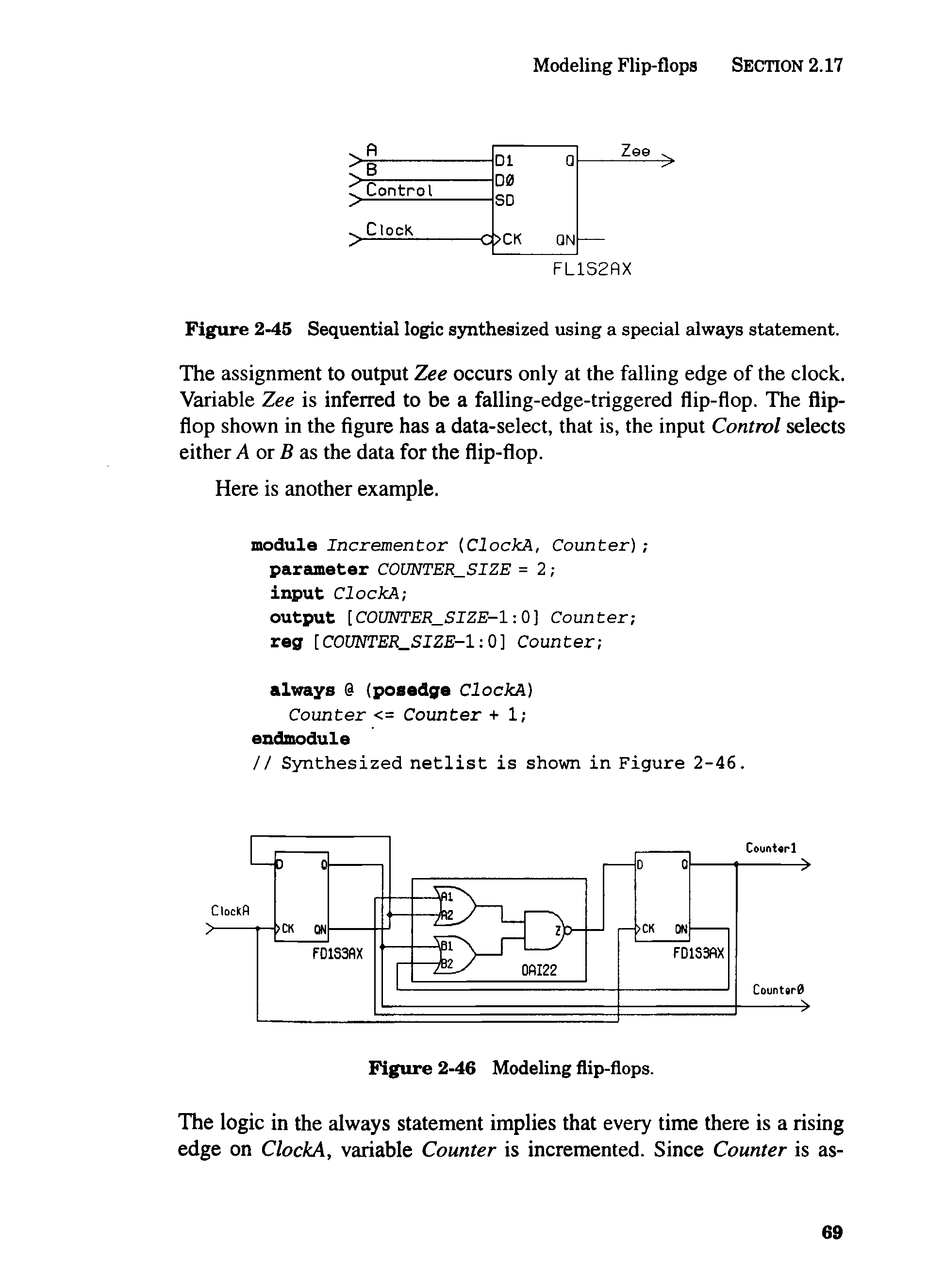 Figure 2-45 Sequential logic synthesized using a special always statement.