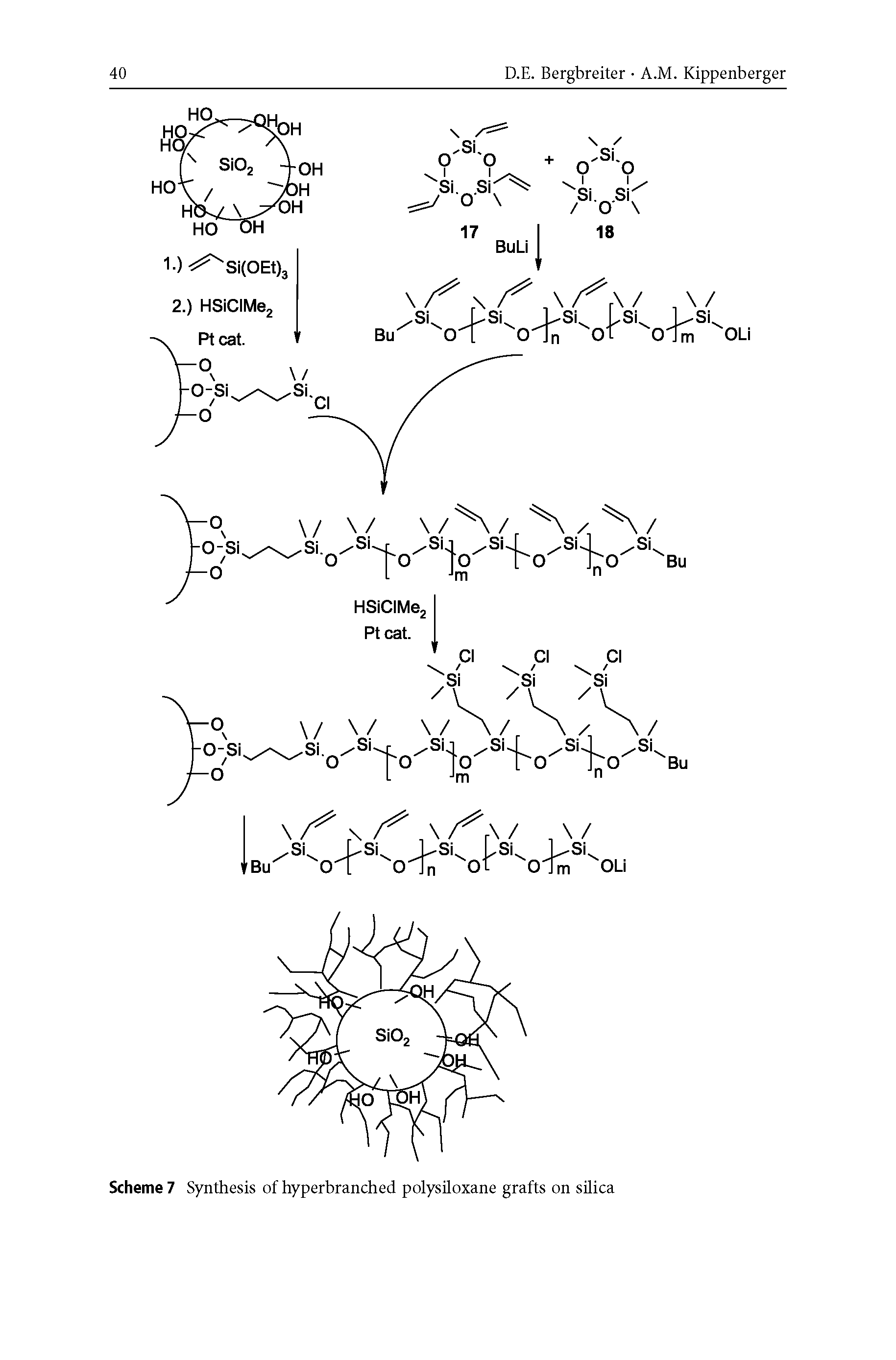 Scheme 7 Synthesis of hyperbranched polysiloxane grafts on silica...