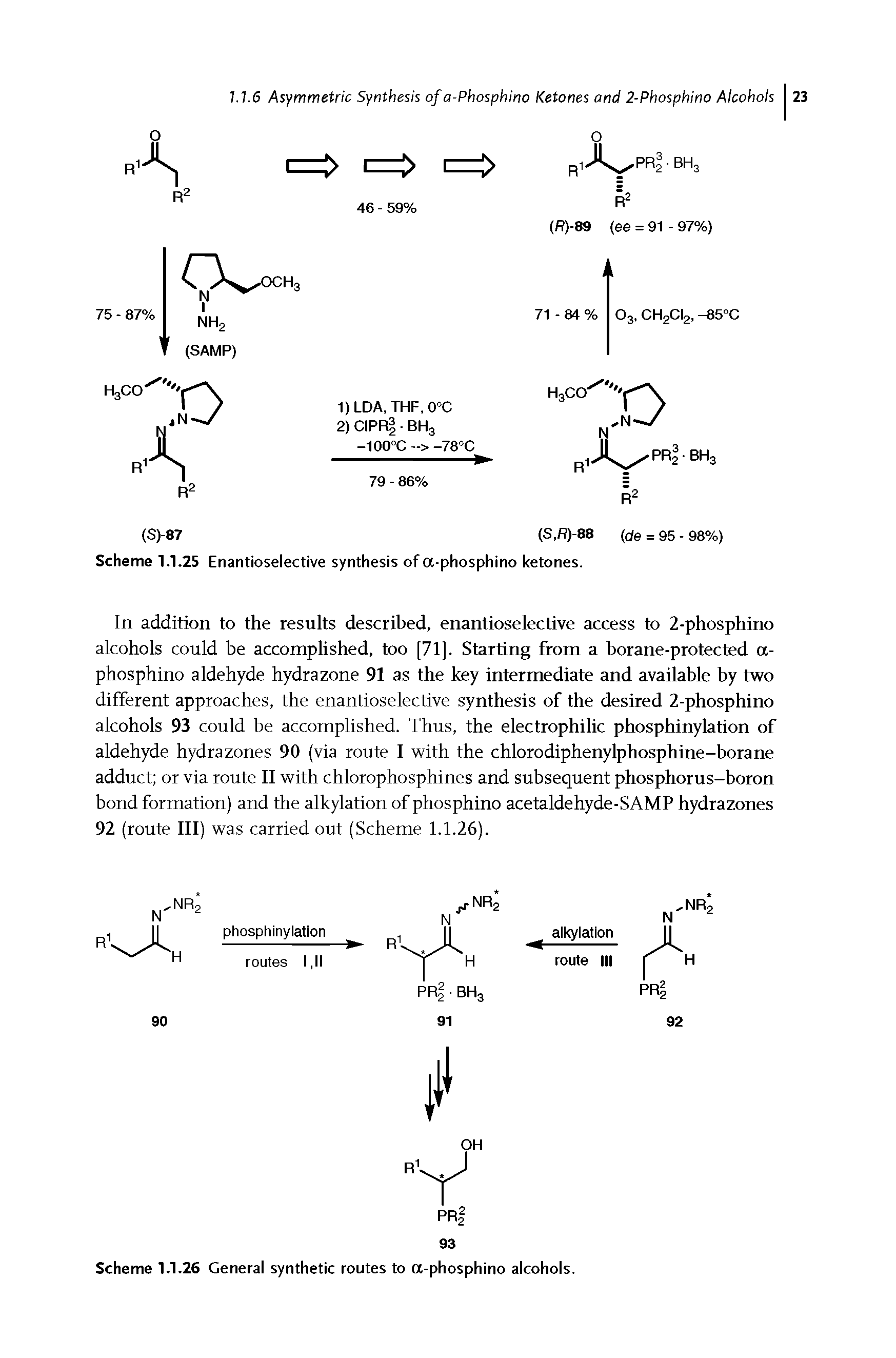 Scheme 1.1.26 General synthetic routes to a-phosphino alcohols.