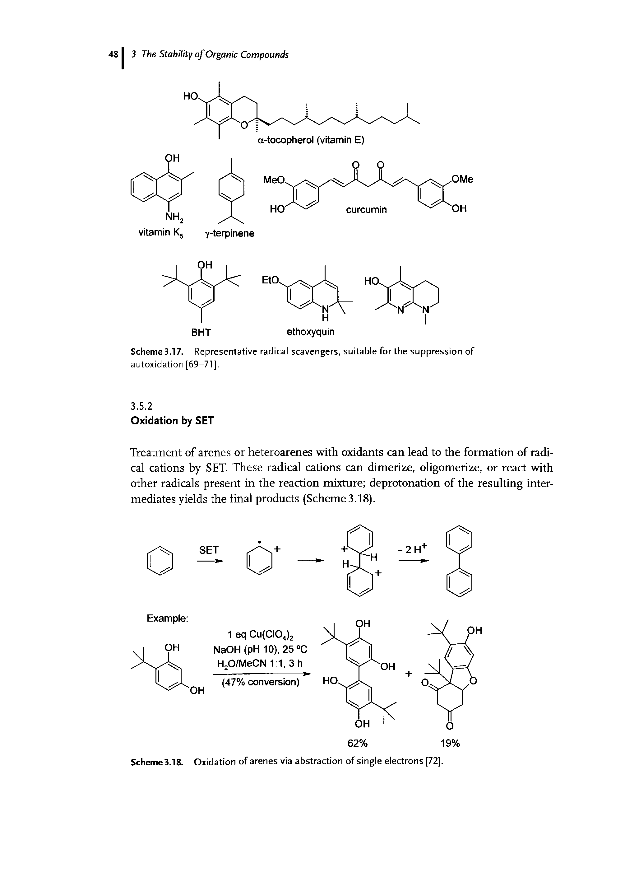 Scheme 3.18. Oxidation of arenes via abstraction of single electrons [72].