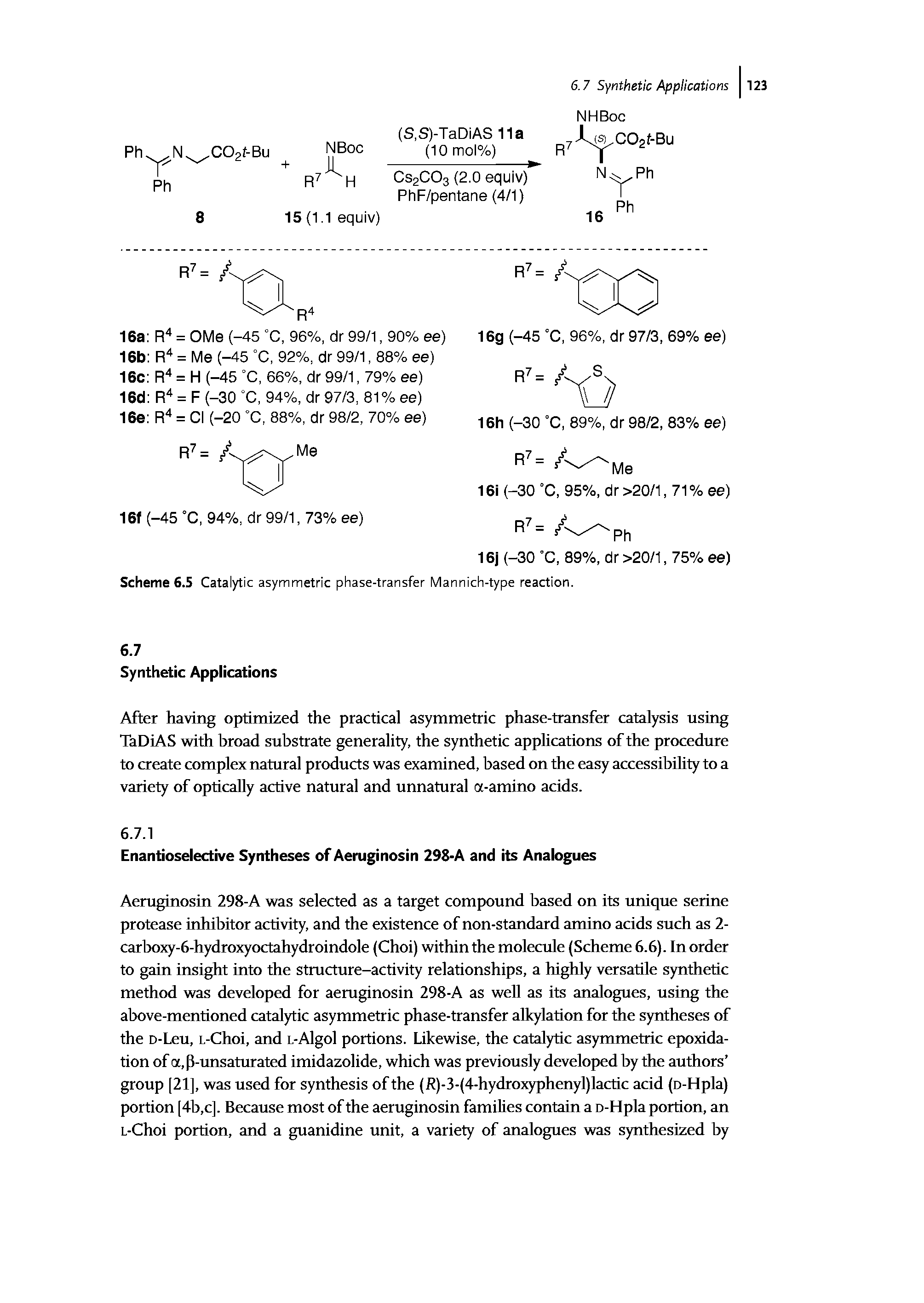 Scheme 6.5 Catalytic asymmetric phase-transfer Mannich-type reaction.