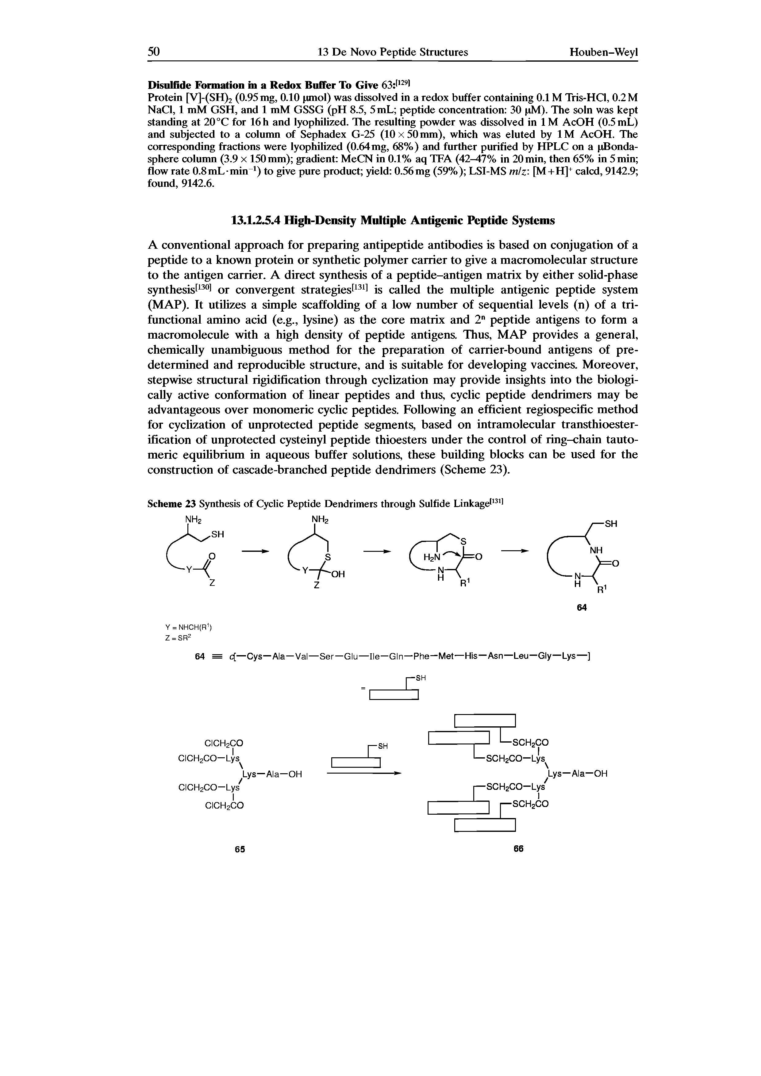 Scheme 23 Synthesis of Cyclic Peptide Dendrimers through Sulfide Linkage 131 ...