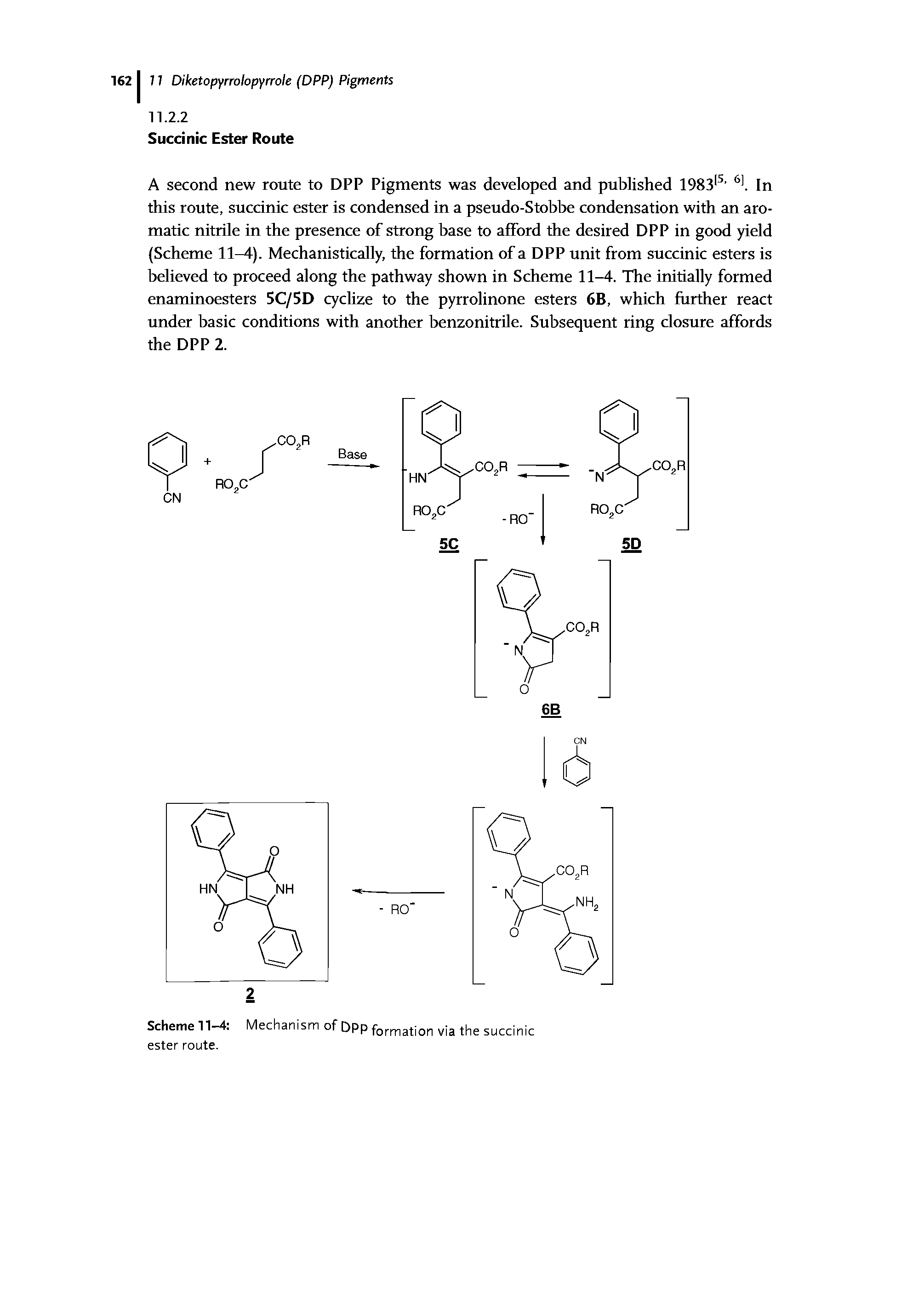 Scheme 11-4 Mechanism of DPP formation via the succinic ester route.