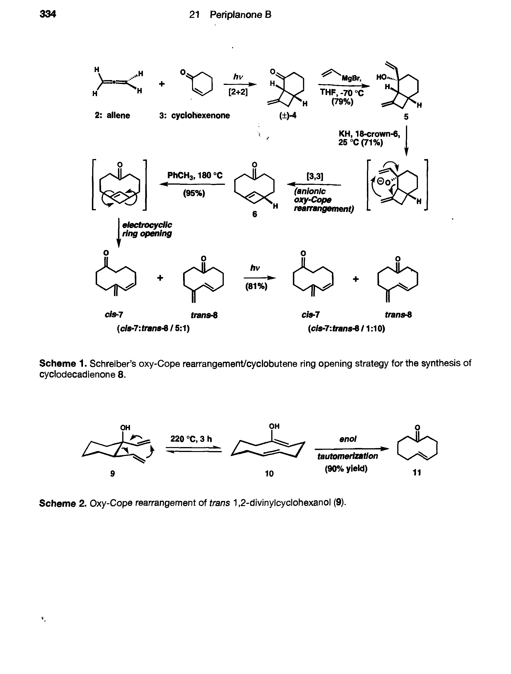 Scheme 1. Schreiber s oxy-Cope rearrangement/cyclobutene ring opening strategy for the synthesis of cyclodecadienone 8.