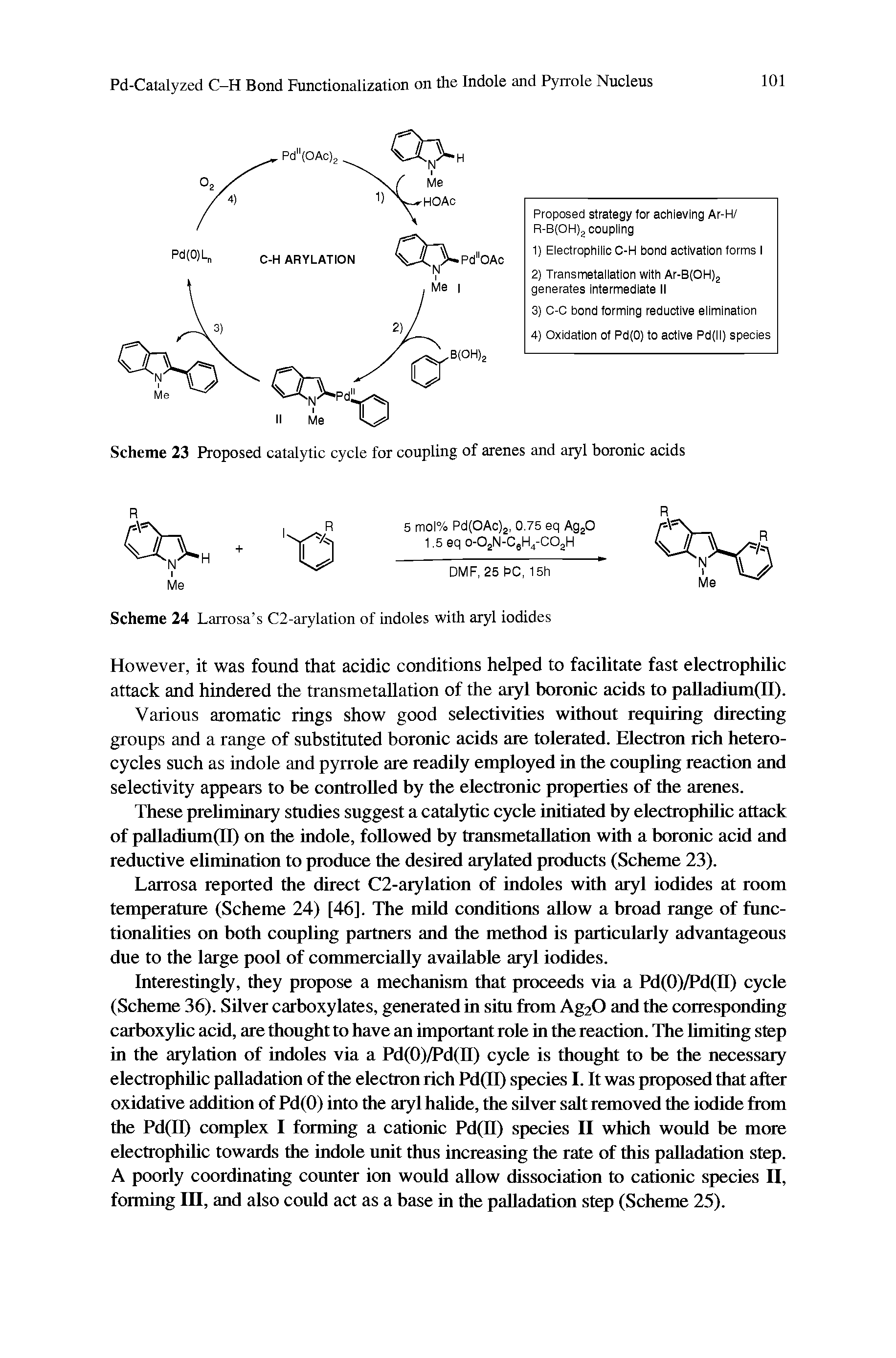 Scheme 24 Larrosa s C2-arylation of indoles with aryl iodides...