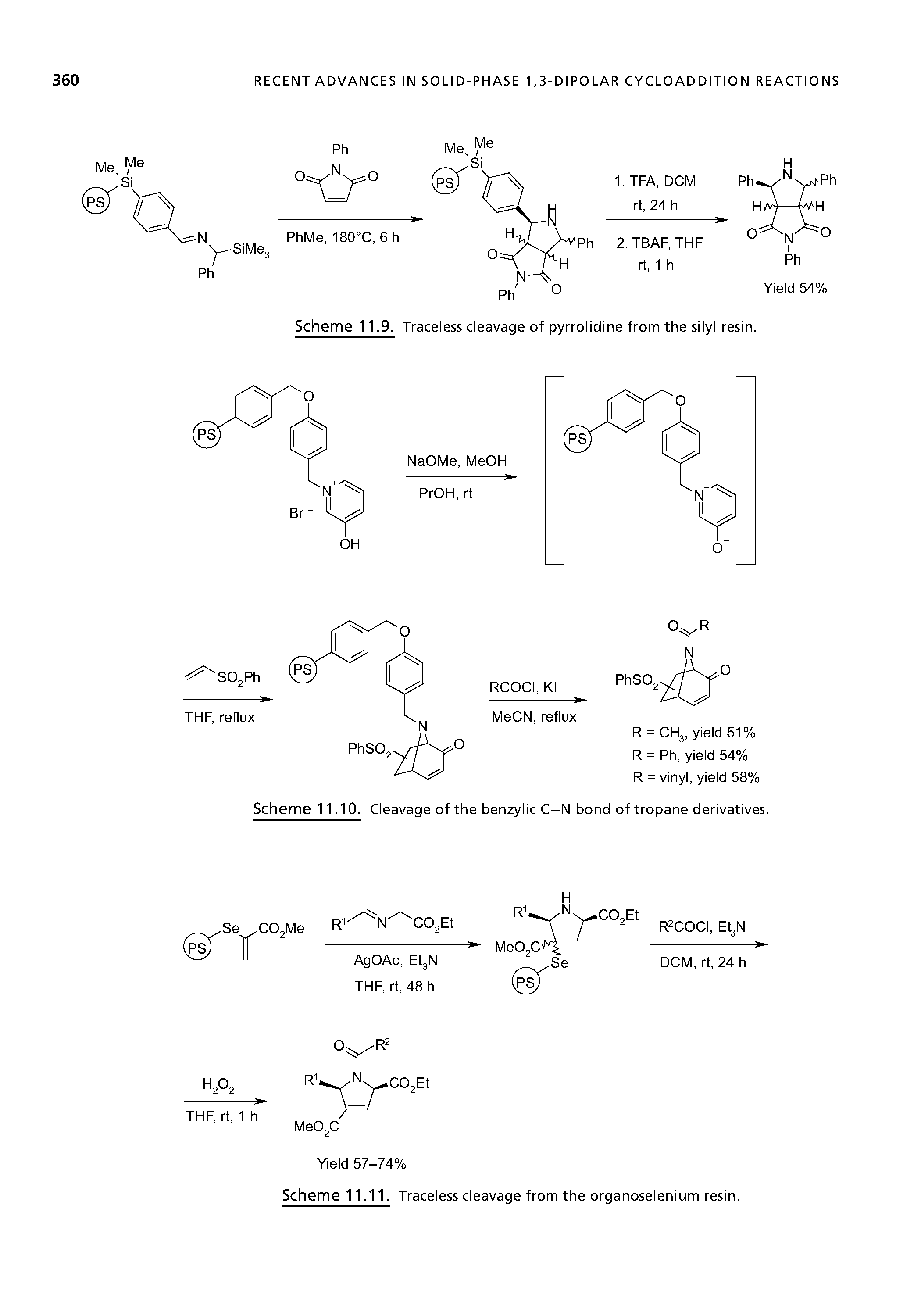 Scheme 11.11. Traceless cleavage from the organoselenium resin.