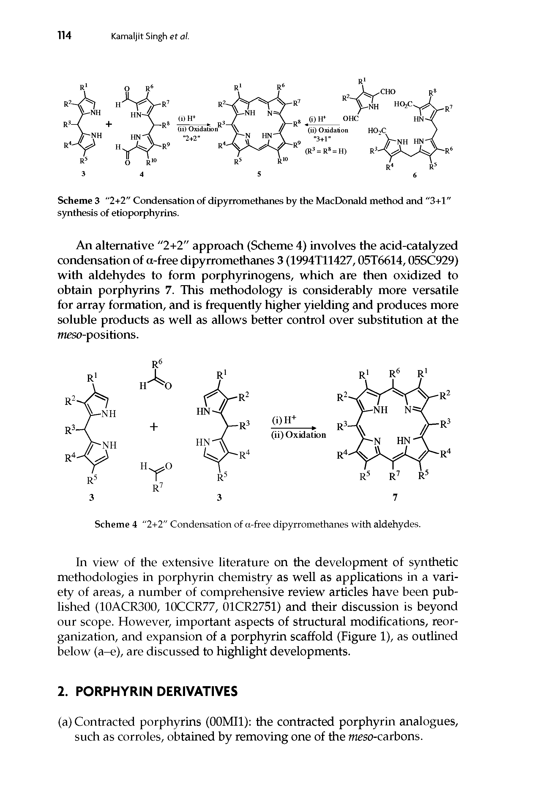 Scheme 4 2+2 Condensation of a-free dipyrromethanes with aldehydes.