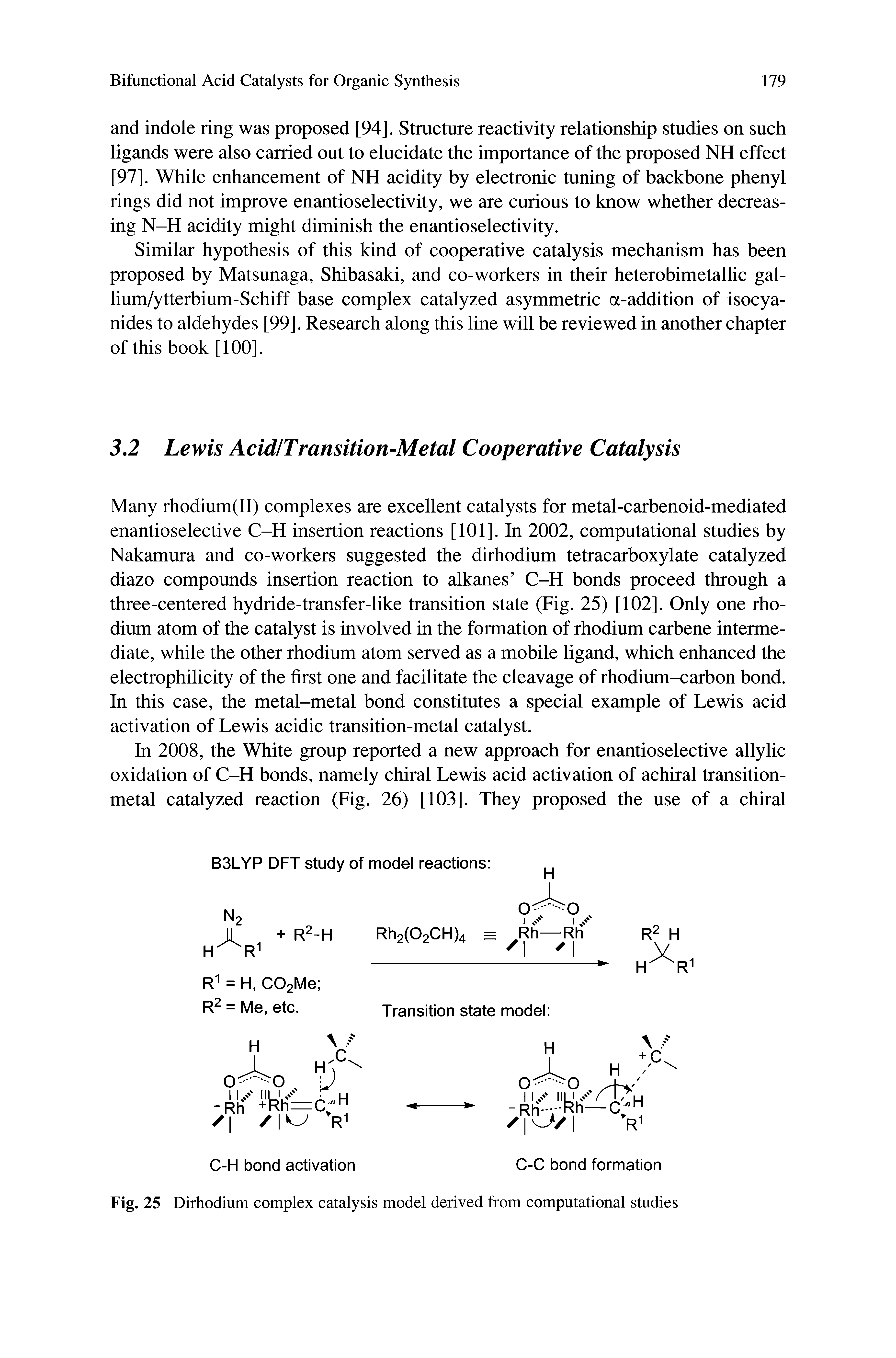 Fig. 25 Dirhodium complex catalysis model derived from computational studies...