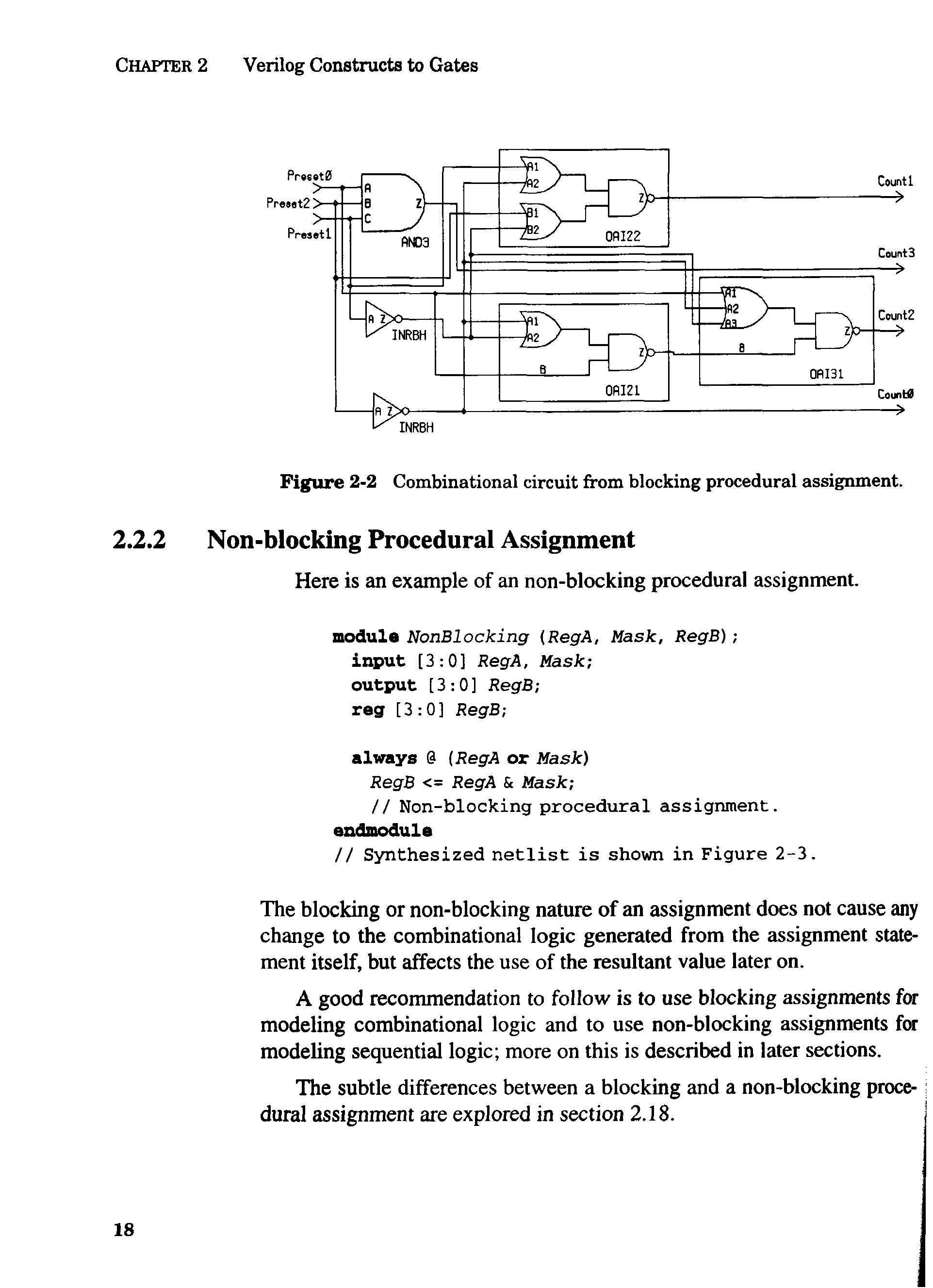 Figure 2-2 Combinational circuit from blocking procedural assignment.