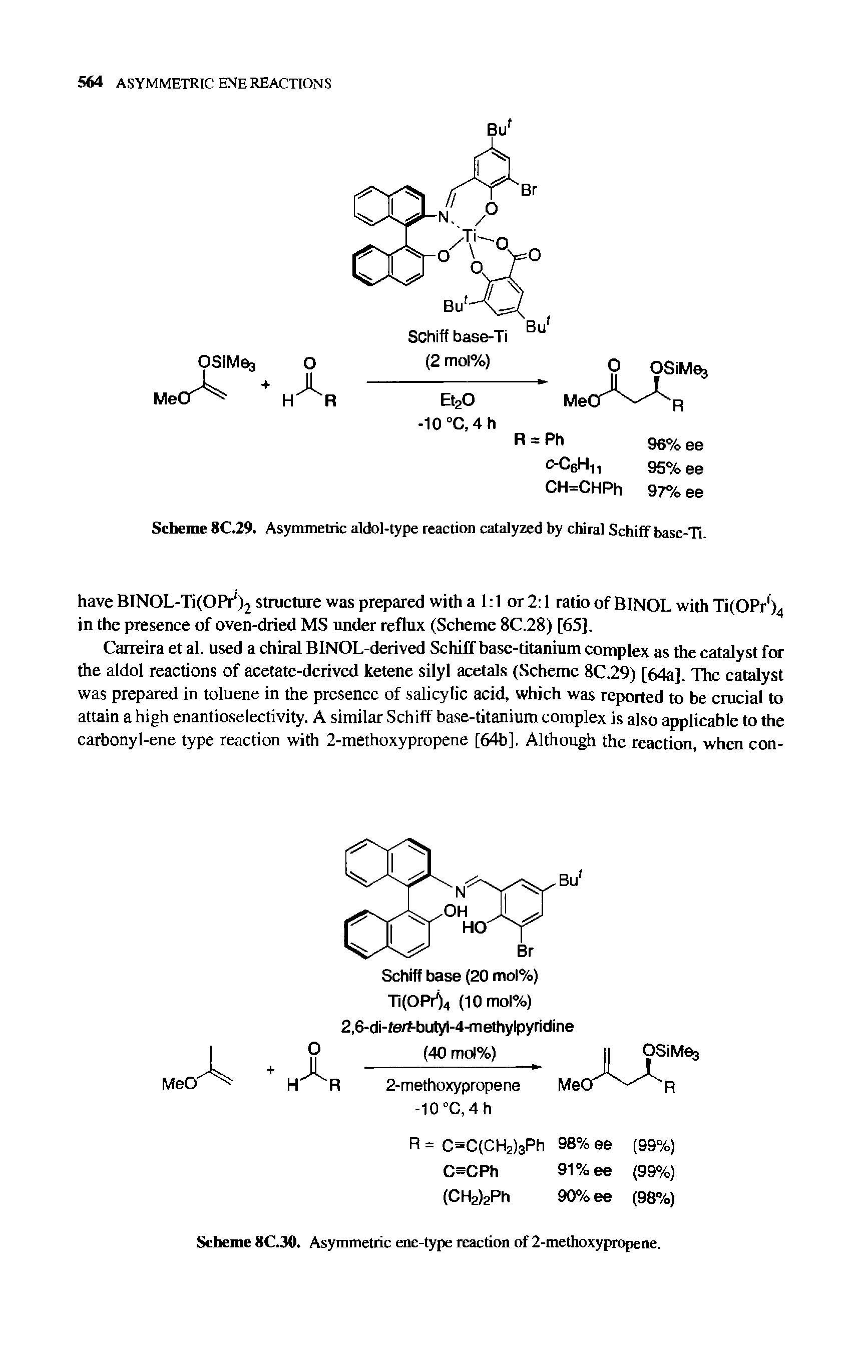 Scheme 8C.29. Asymmetric aldol-type reaction catalyzed by chiral Schiff base-Ti...
