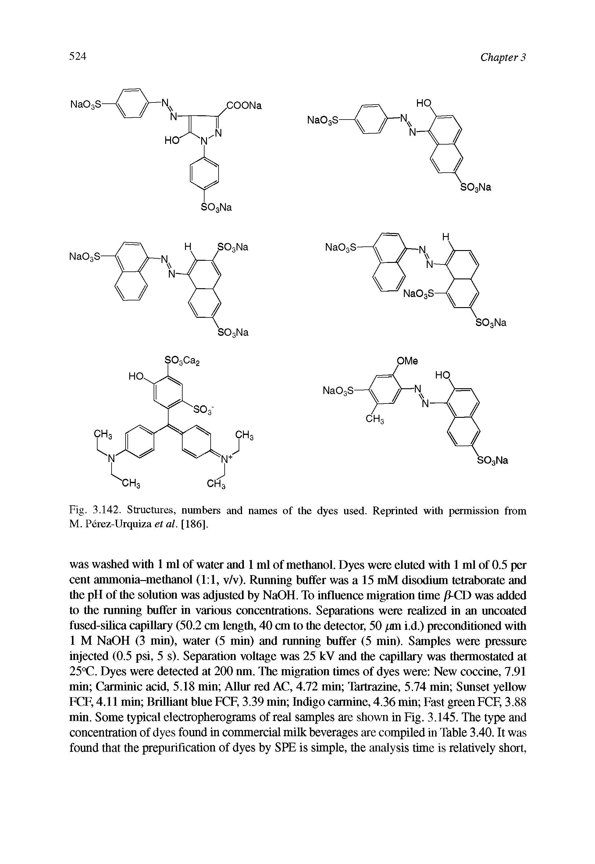 Fig. 3.142. Structures, numbers and names of the dyes used. Reprinted with permission from M. Perez-Urquiza el al. [186],...