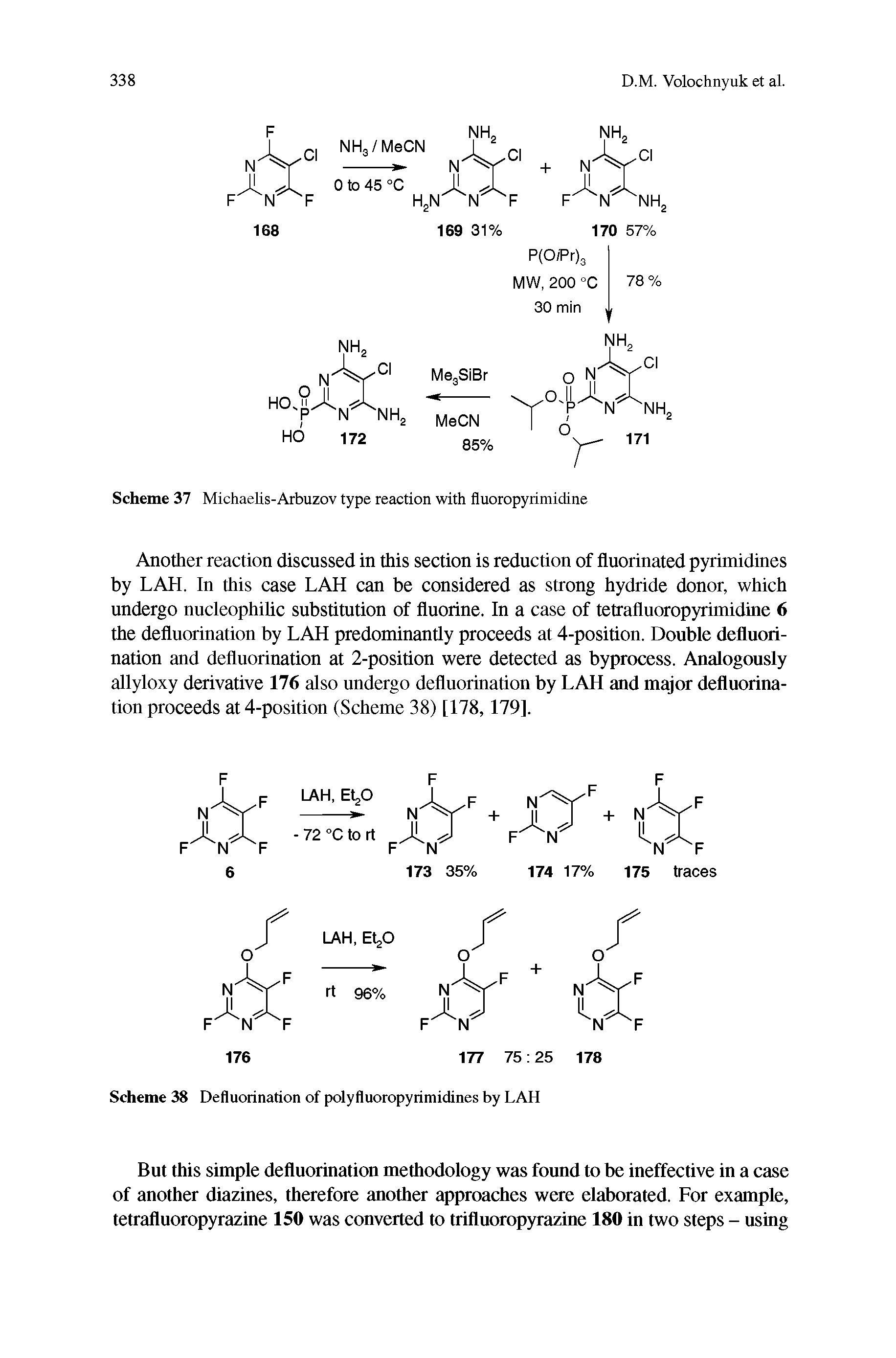 Scheme 37 Michaelis-Arbuzov type reaction with fluoropyrimidine...