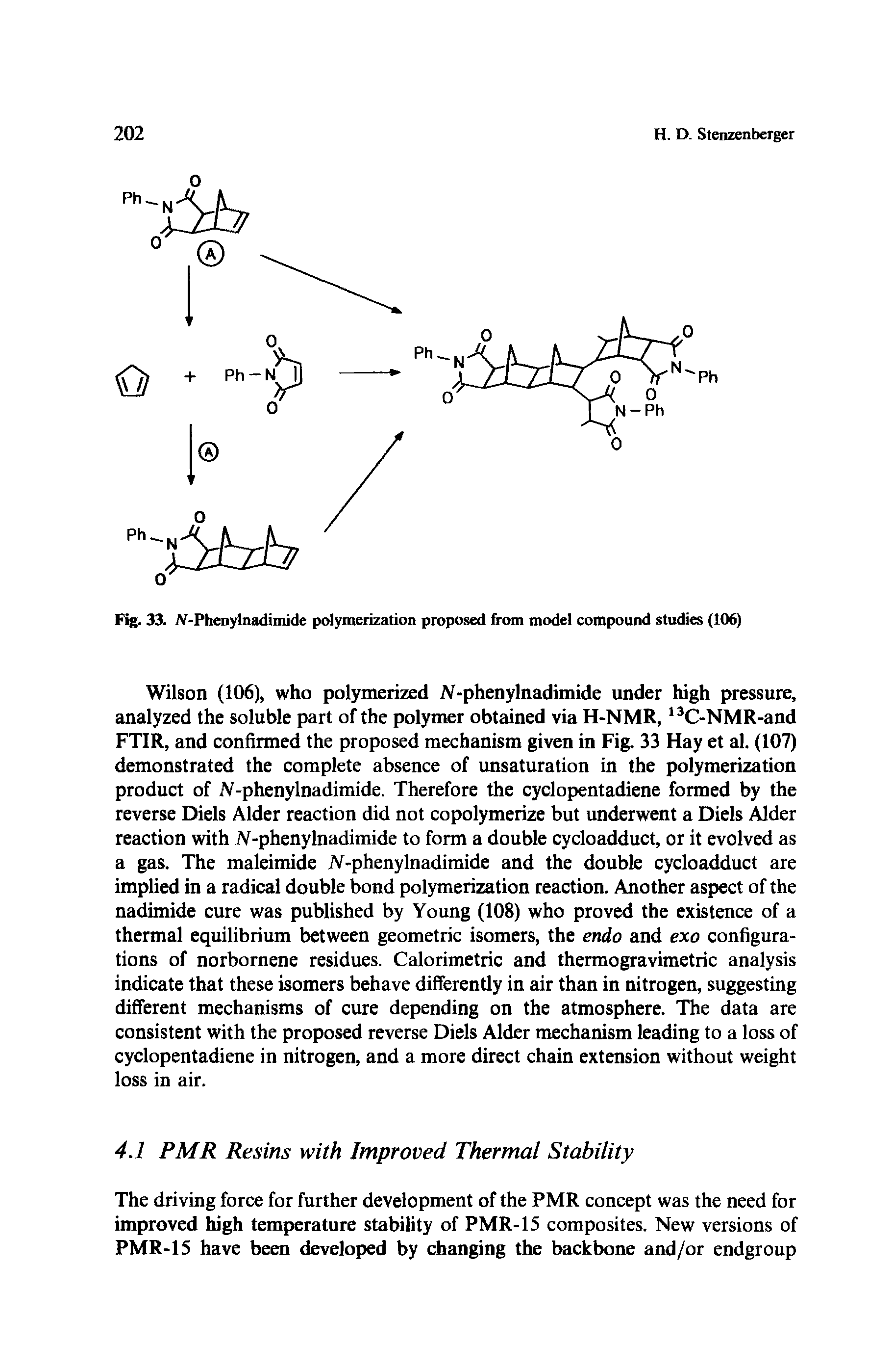 Fig. 33. JV-Phenylnadimide polymerization proposed from model compound studies (106)...