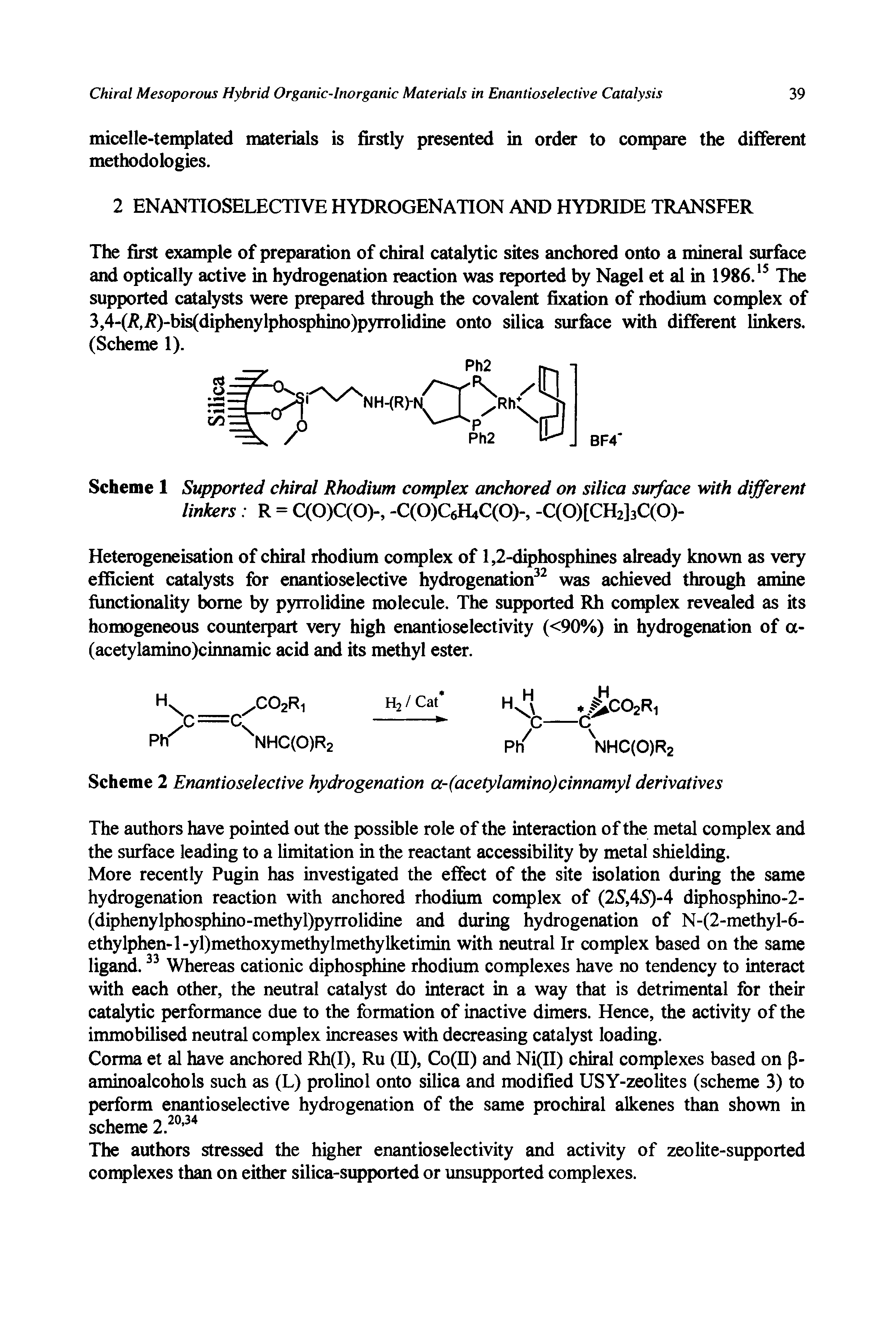 Scheme 2 Enantioselective hydrogenation a-(acetylamino)cinnamyl derivatives...