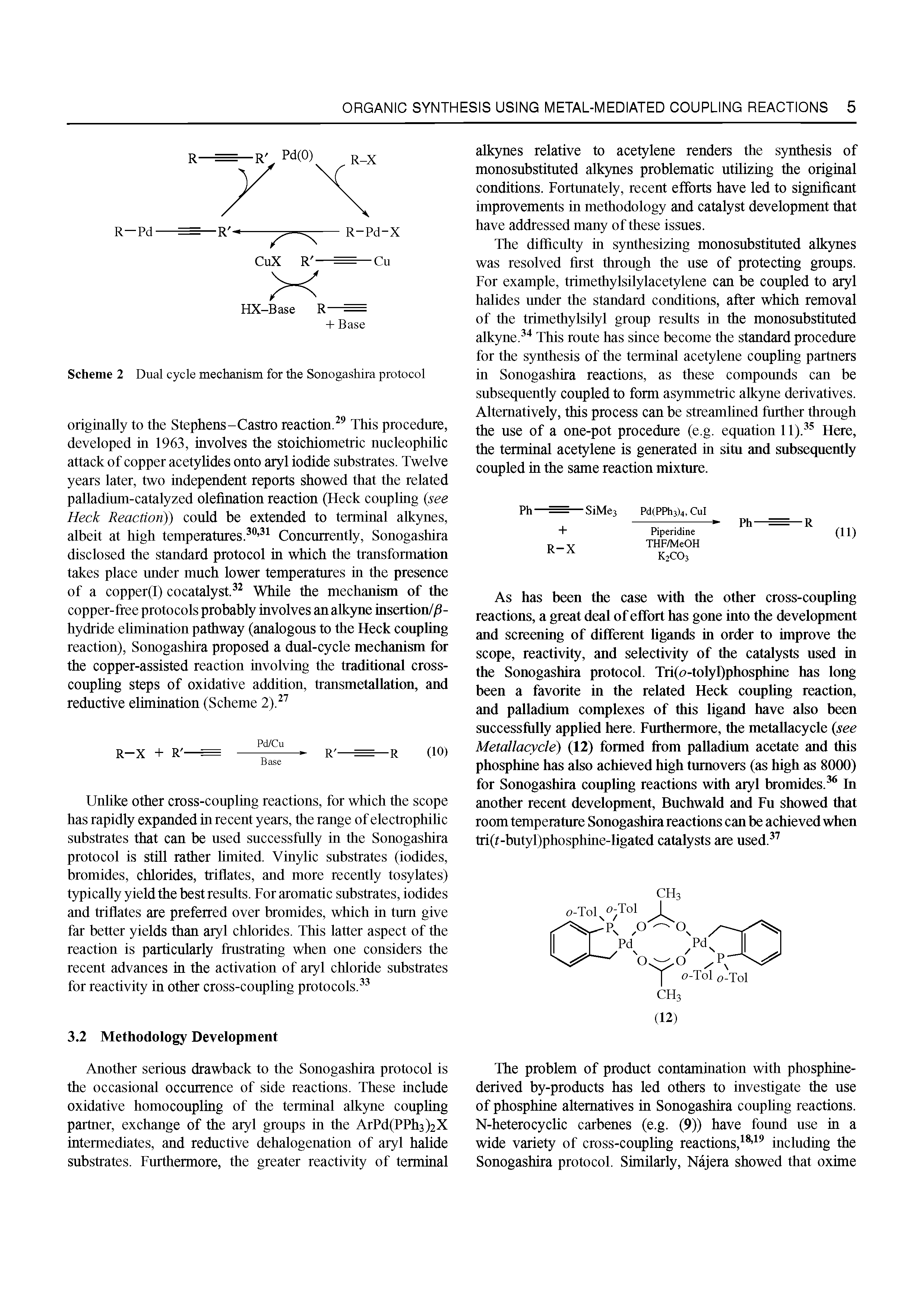 Scheme 2 Dual cycle mechanism for the Sonogashira protocol...