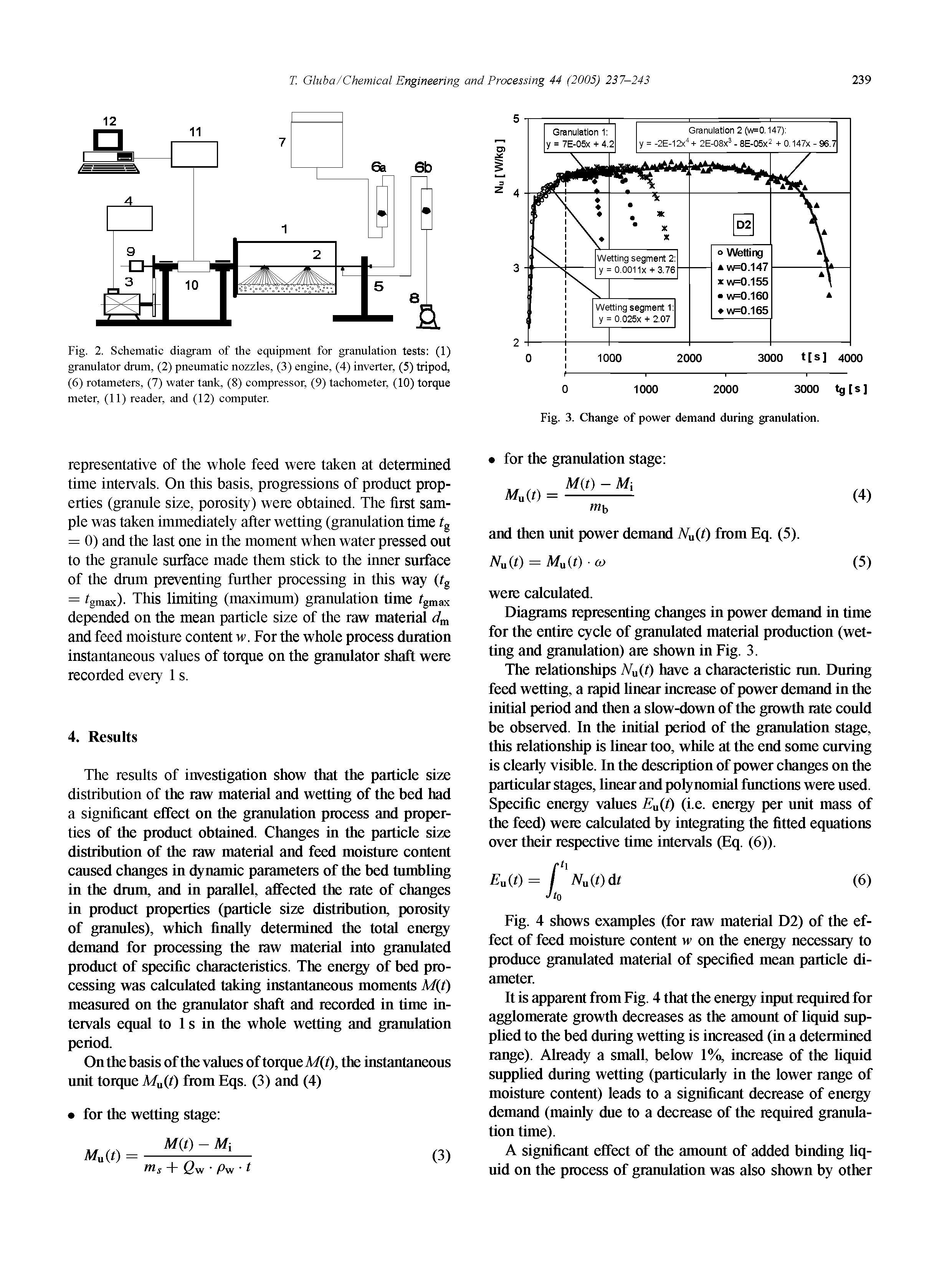 Fig. 2. Schematic diagram of the equipment for granulation tests (1) granulator drum, (2) pneumatic nozzles, (3) engine, (4) inverter, (5) tripod, (6) rotameters, (7) water tank, (8) compressor, (9) tachometer, (10) torque meter, (11) reader, and (12) computer.