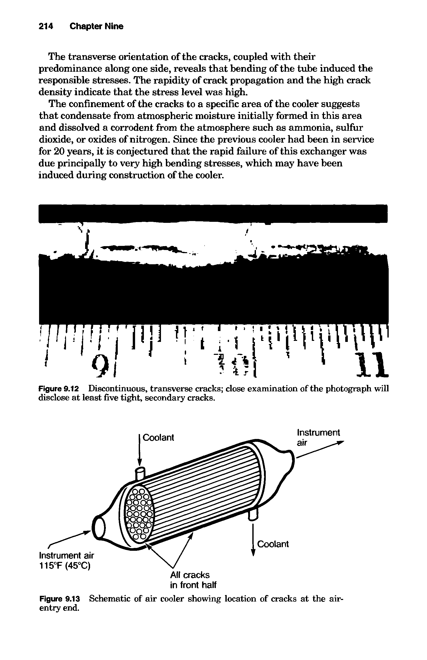 Figure 9.12 Discontinuous, transverse cracks close examination of the photograph will disclose at least five tight, secondary cracks.