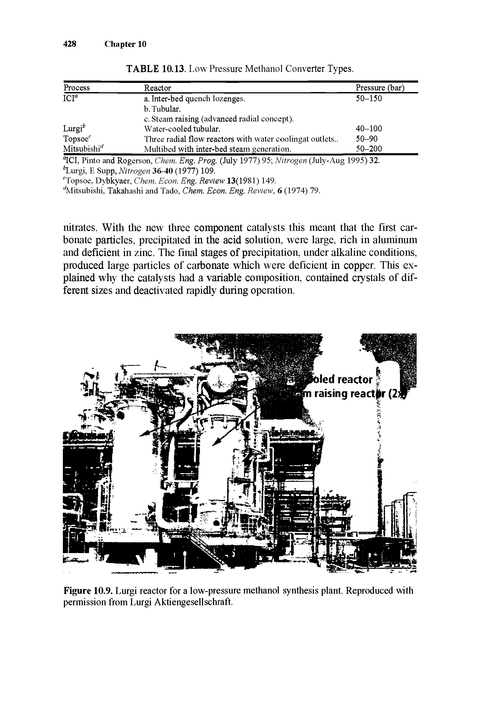 Figure 10.9. Lurgi reactor for a low-pressure methanol synthesis plant. Reproduced with permission from Lurgi Aktiengesellschraft.