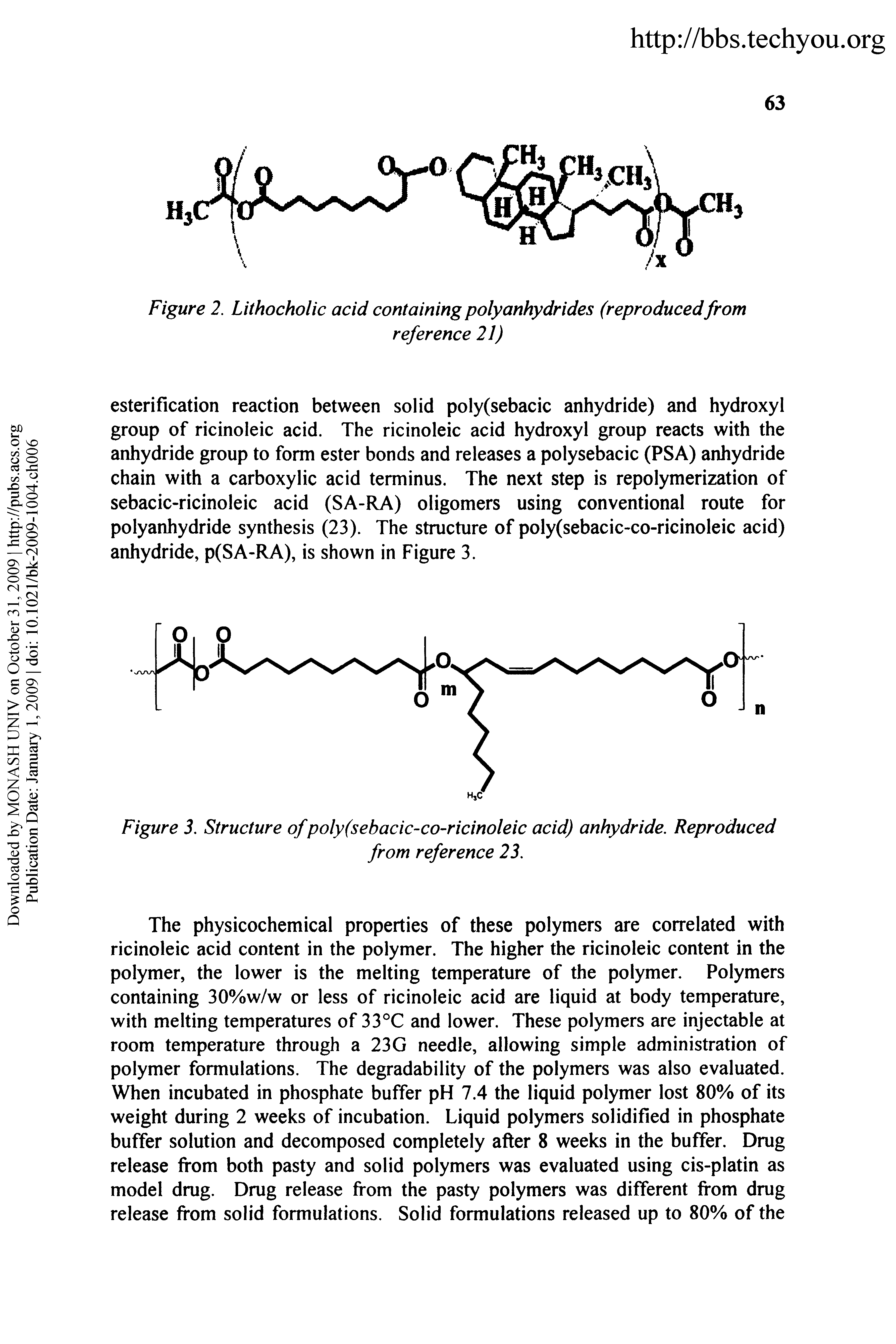 Figure 2. Lithocholic acid containing polyanhydrides (reproduced from...