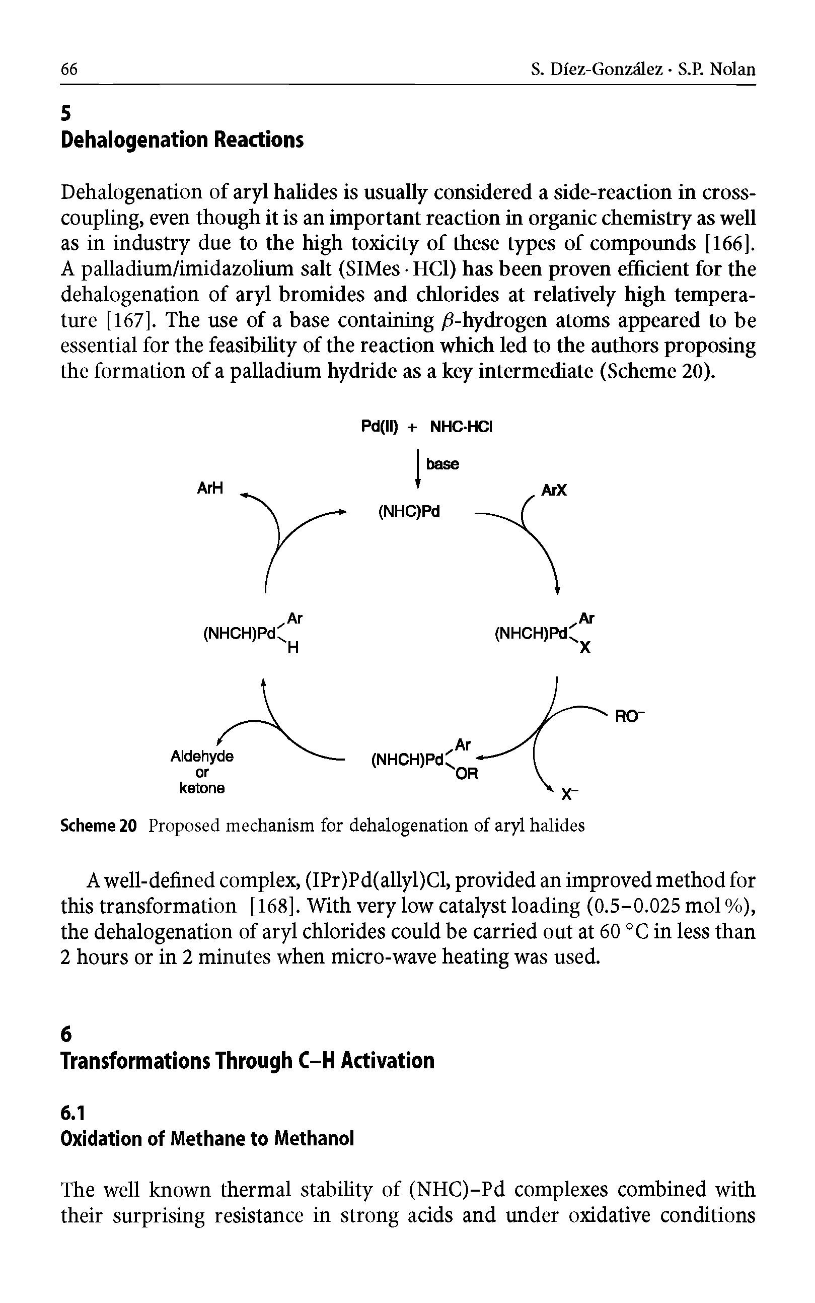 Scheme 20 Proposed mechanism for dehalogenation of aryl halides...