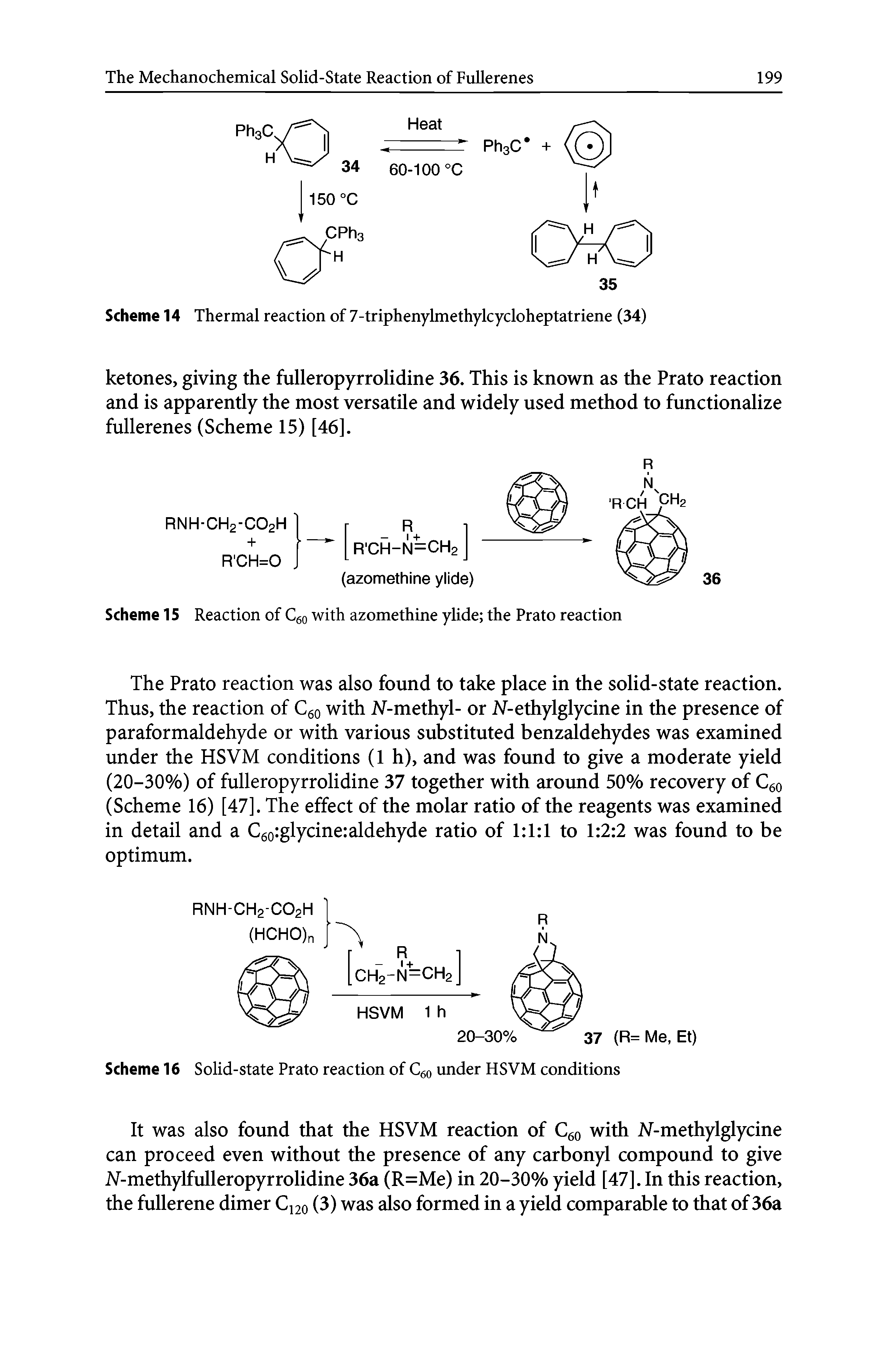 Scheme 15 Reaction of Cgo with azomethine ylide the Prato reaction...