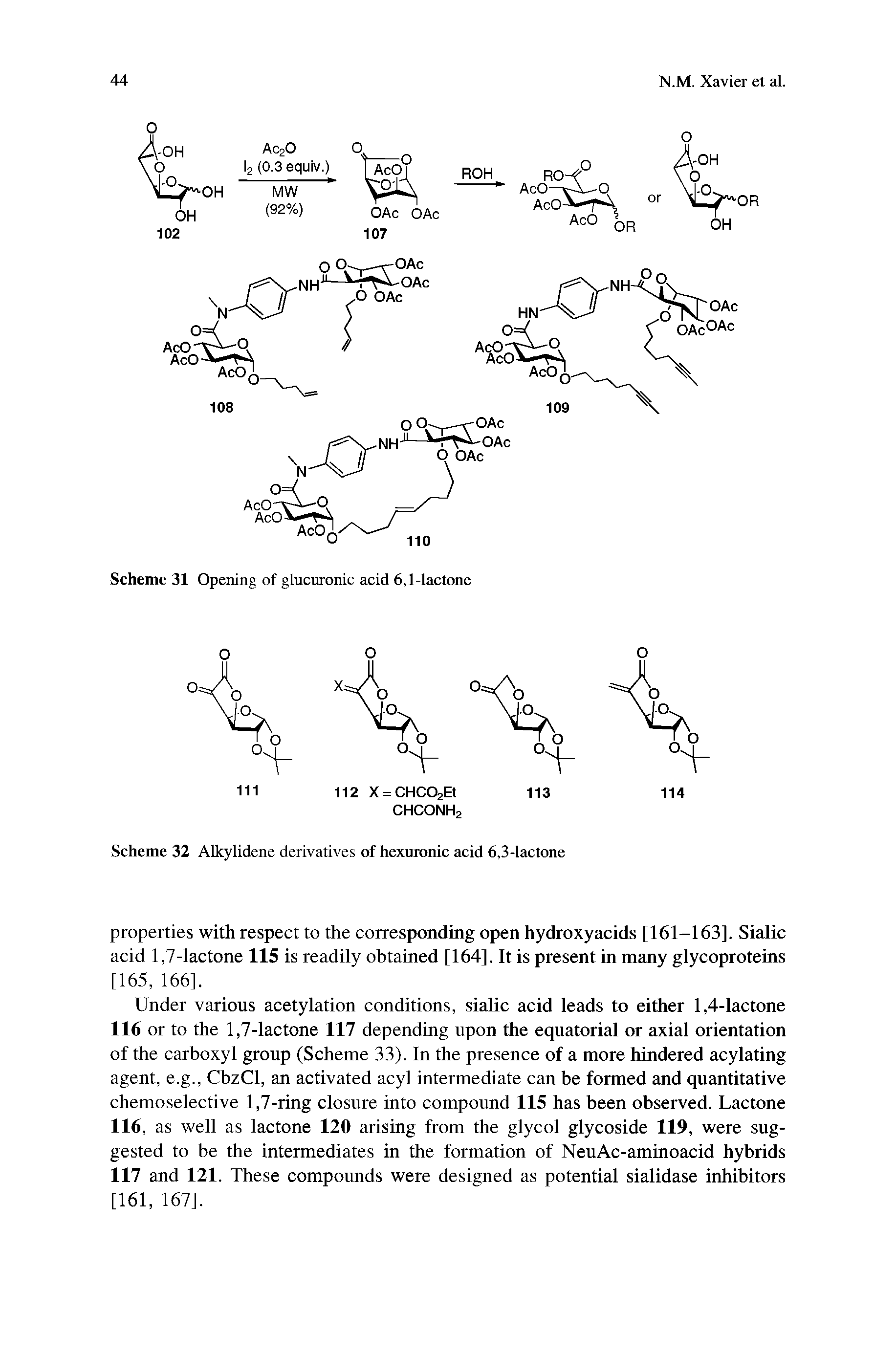 Scheme 32 ALkylidene derivatives of hexuronic acid 6,3-lactone...