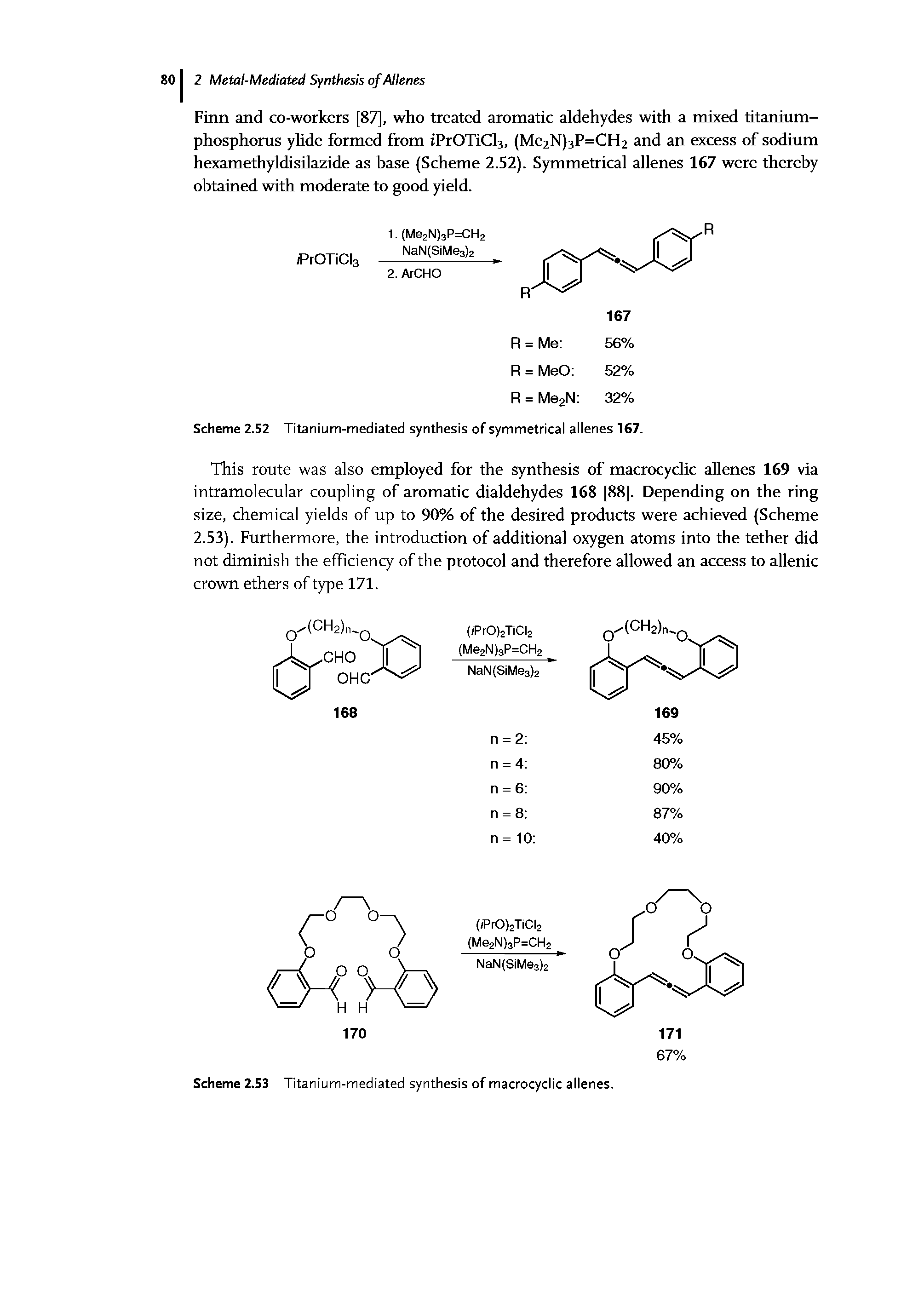 Scheme 2.52 Titanium-mediated synthesis of symmetrical allenes 167.