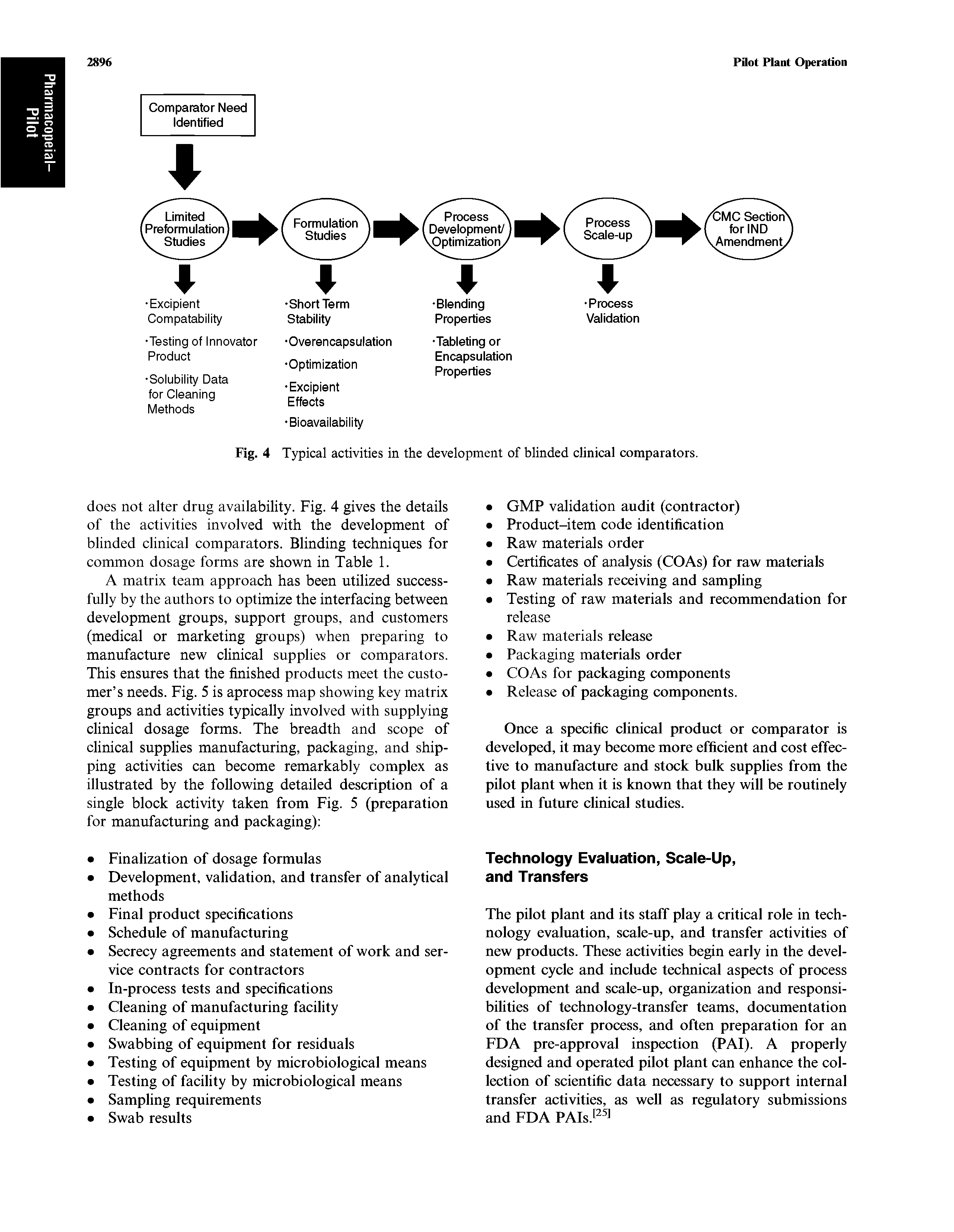 Fig. 4 Typical activities in the development of blinded clinical comparators.