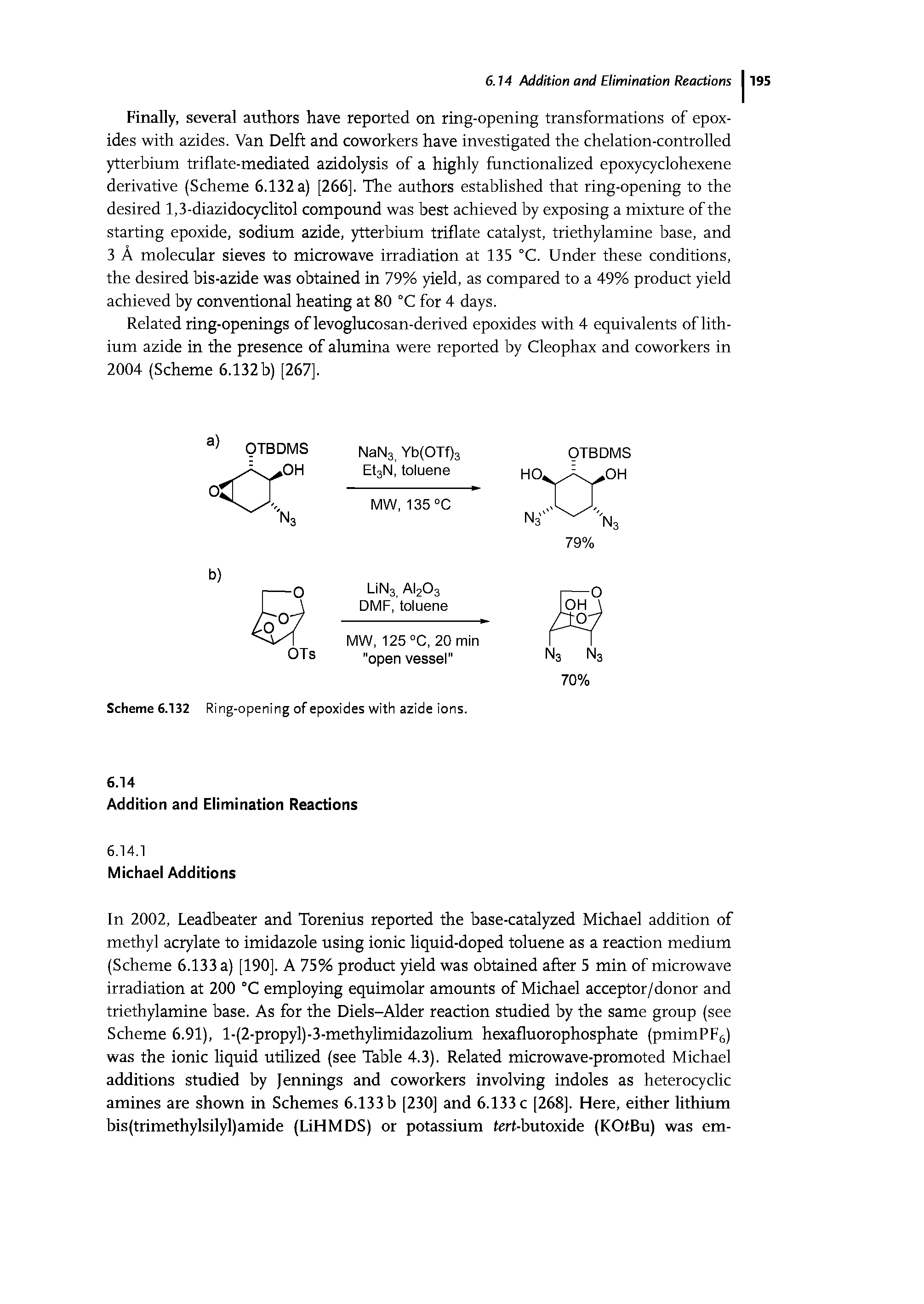 Scheme 6.132 Ring-opening of epoxides with azide ions.