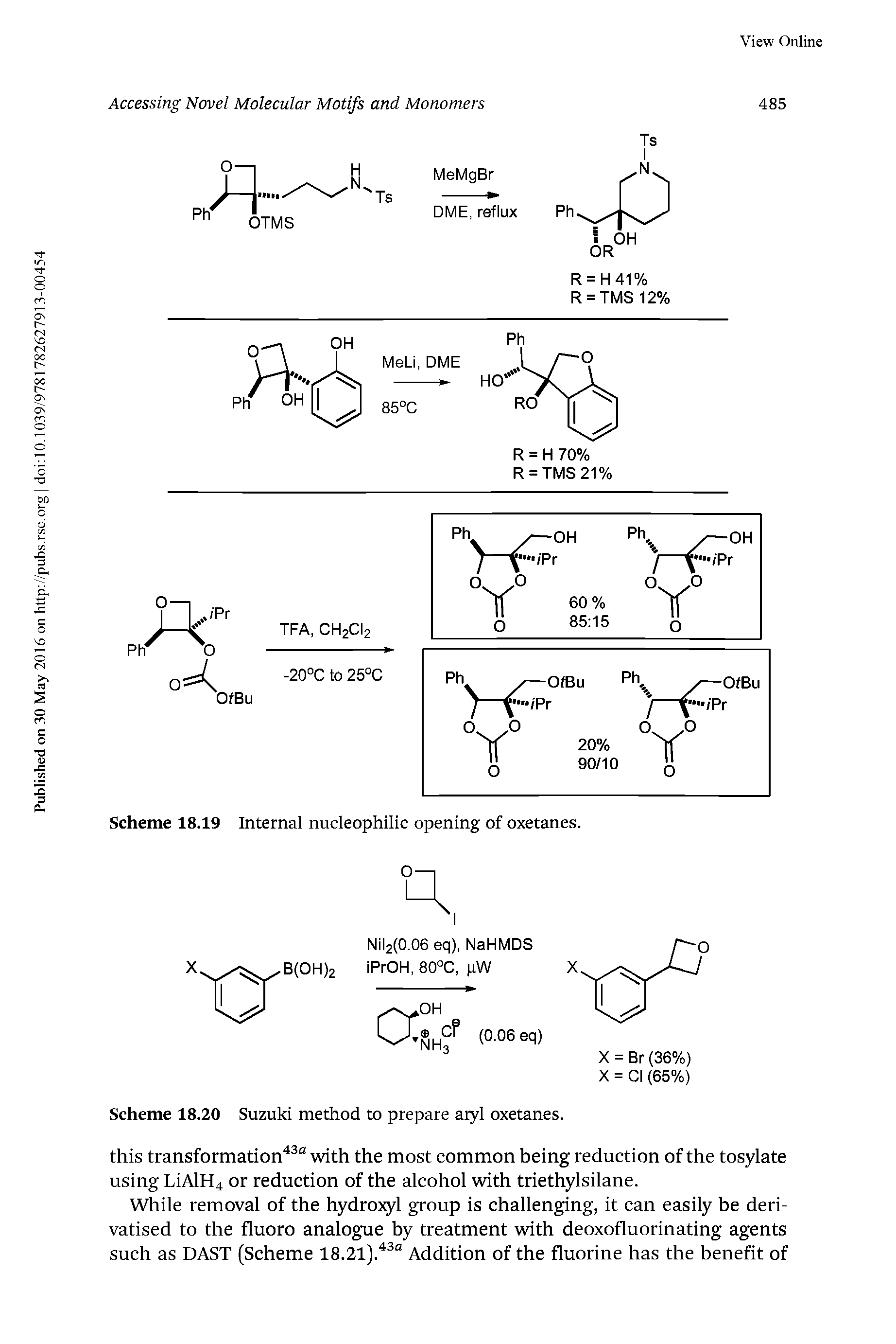 Scheme 18.20 Suzuki method to prepare aryl oxetanes.
