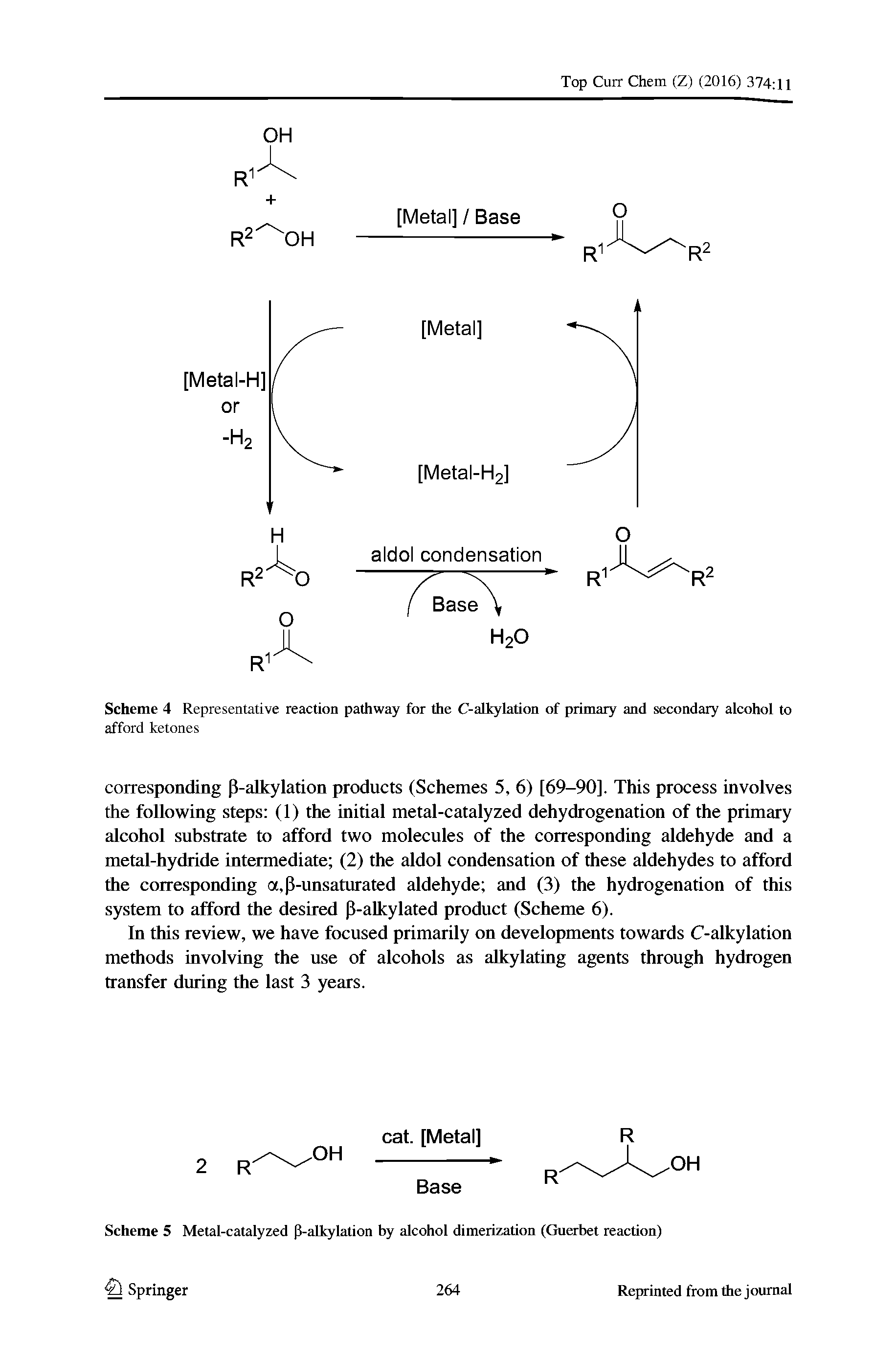 Scheme 5 Metal-catalyzed ( -alkylation by alcohol dimerization (Guerbet reaction)...