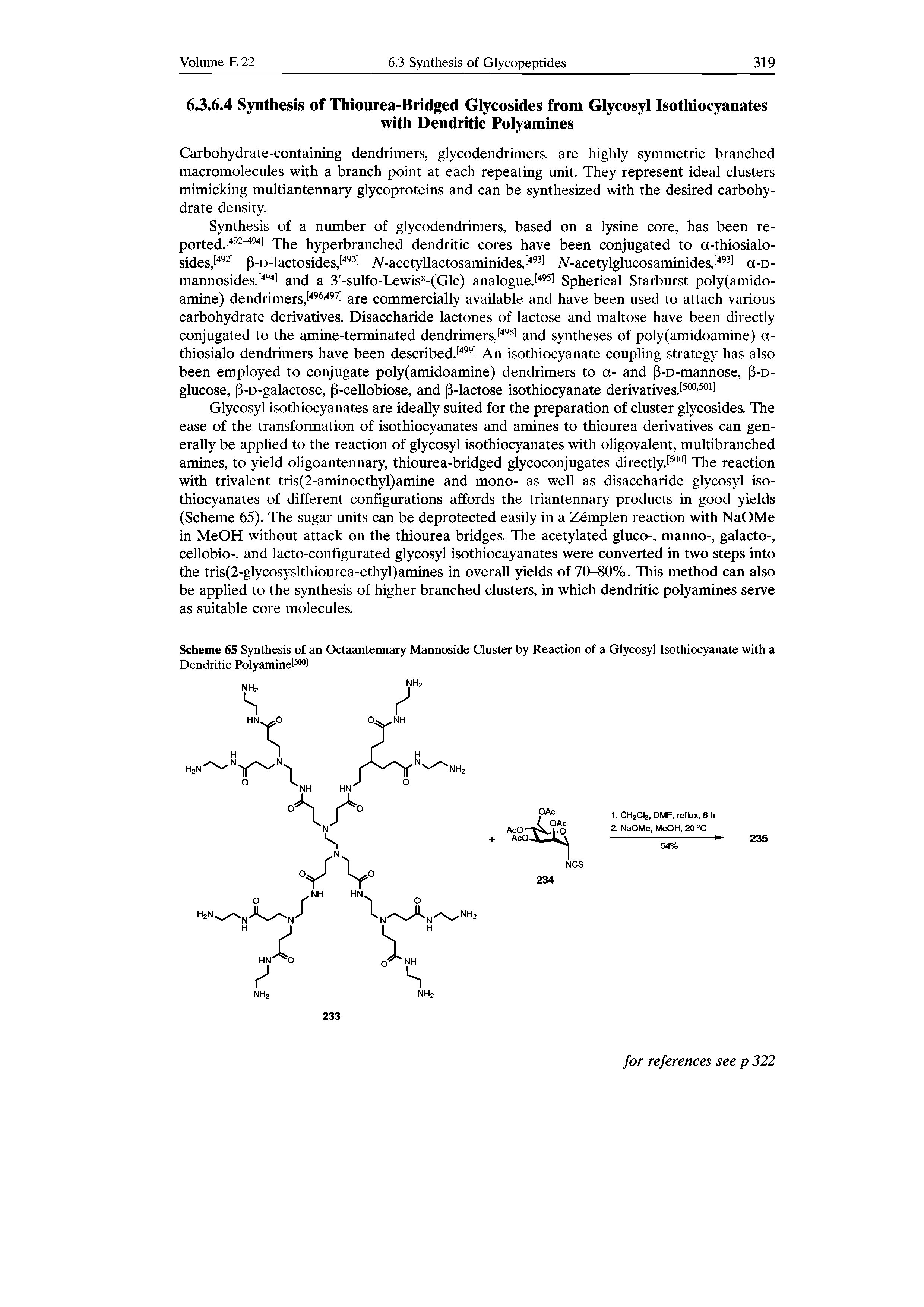 Scheme 65 Synthesis of an Octaantennary Mannoside Cluster by Reaction of a Glycosyl Isothiocyanate with a Dendritic Polyamine15001...