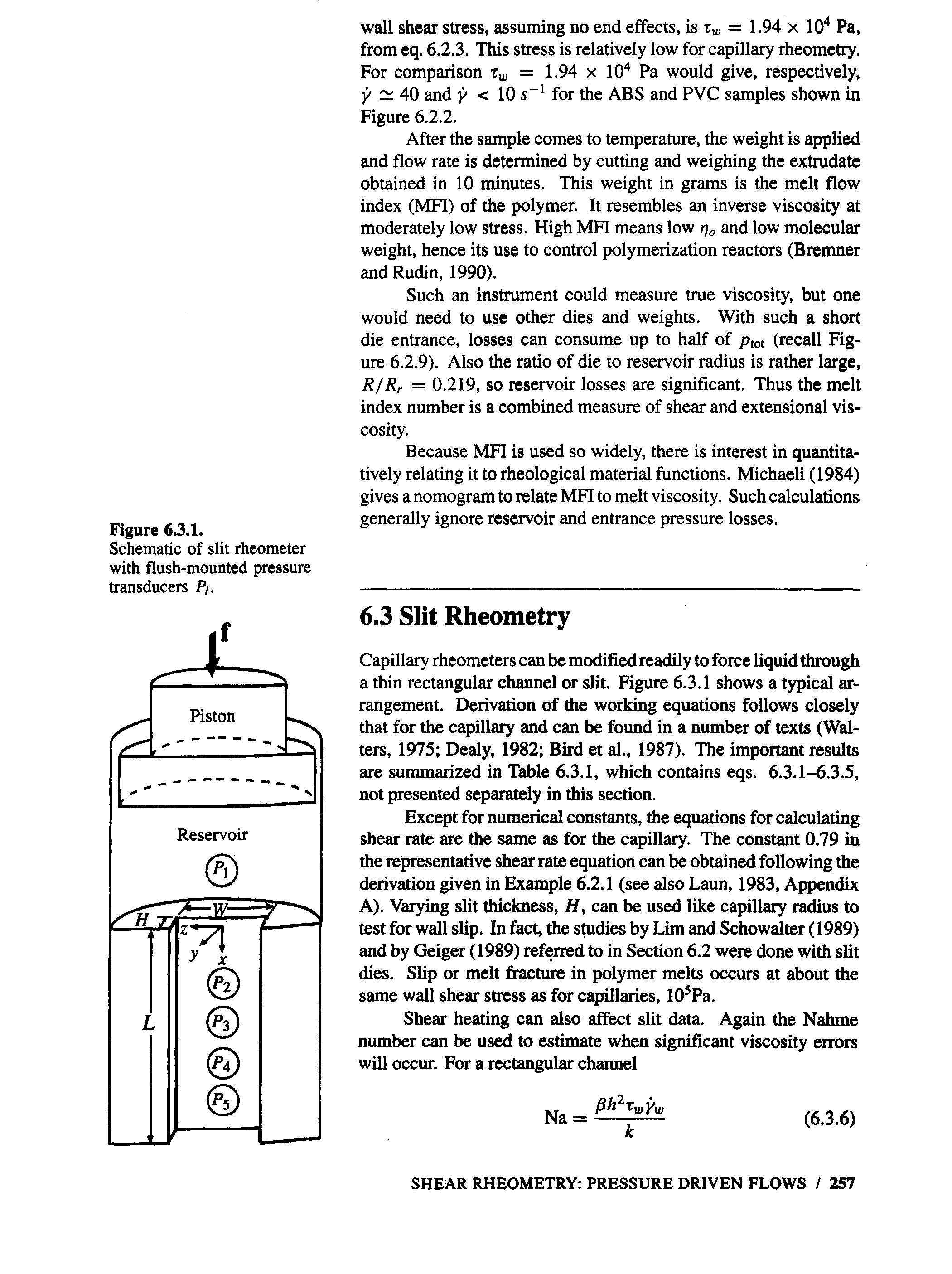 Schematic of slit rheometer with flush-mounted pressure transducers /, .