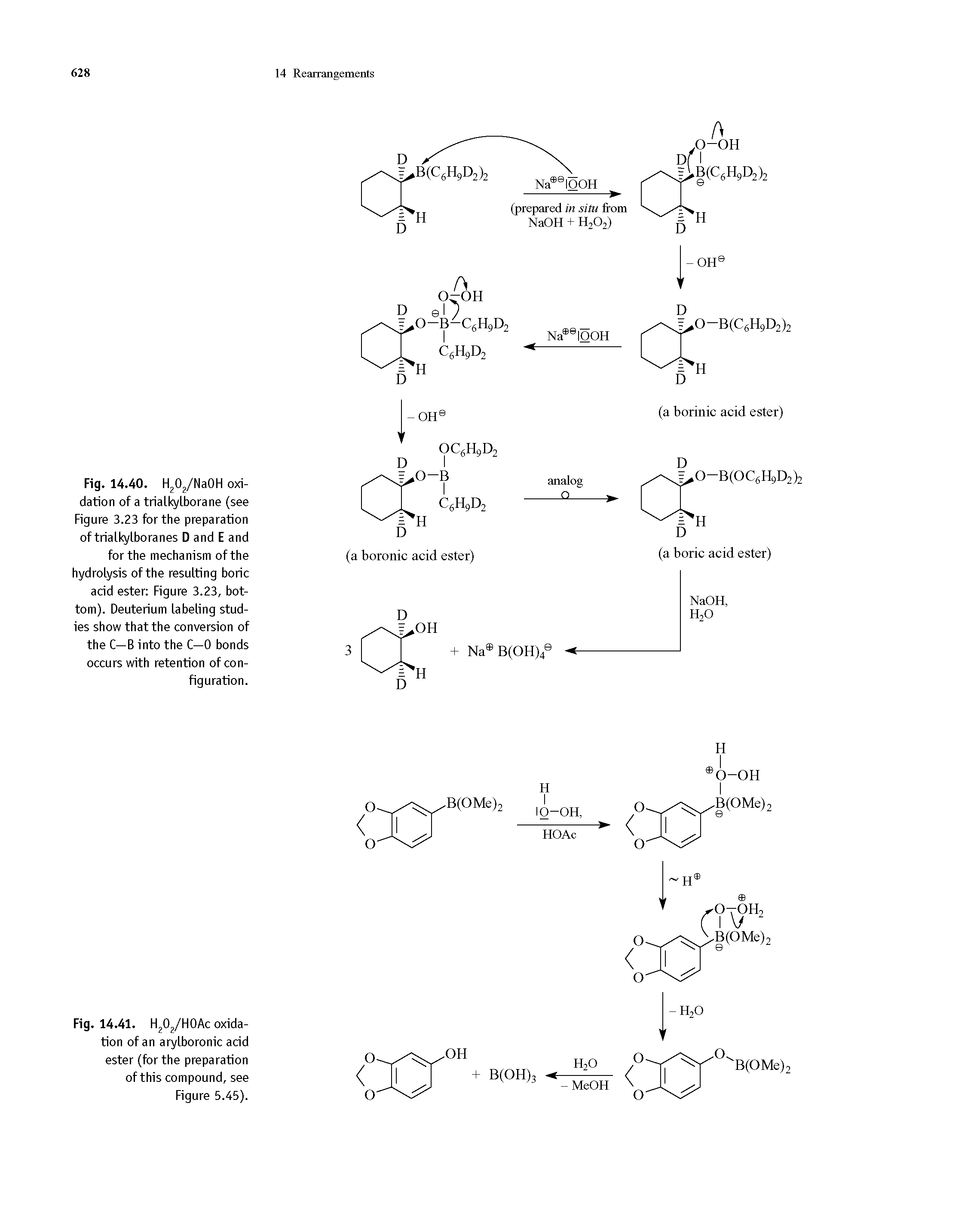 Fig. 14.41. H202/H0Ac oxidation of an arylboronic acid ester (for the preparation of this compound, see Figure 5.45).