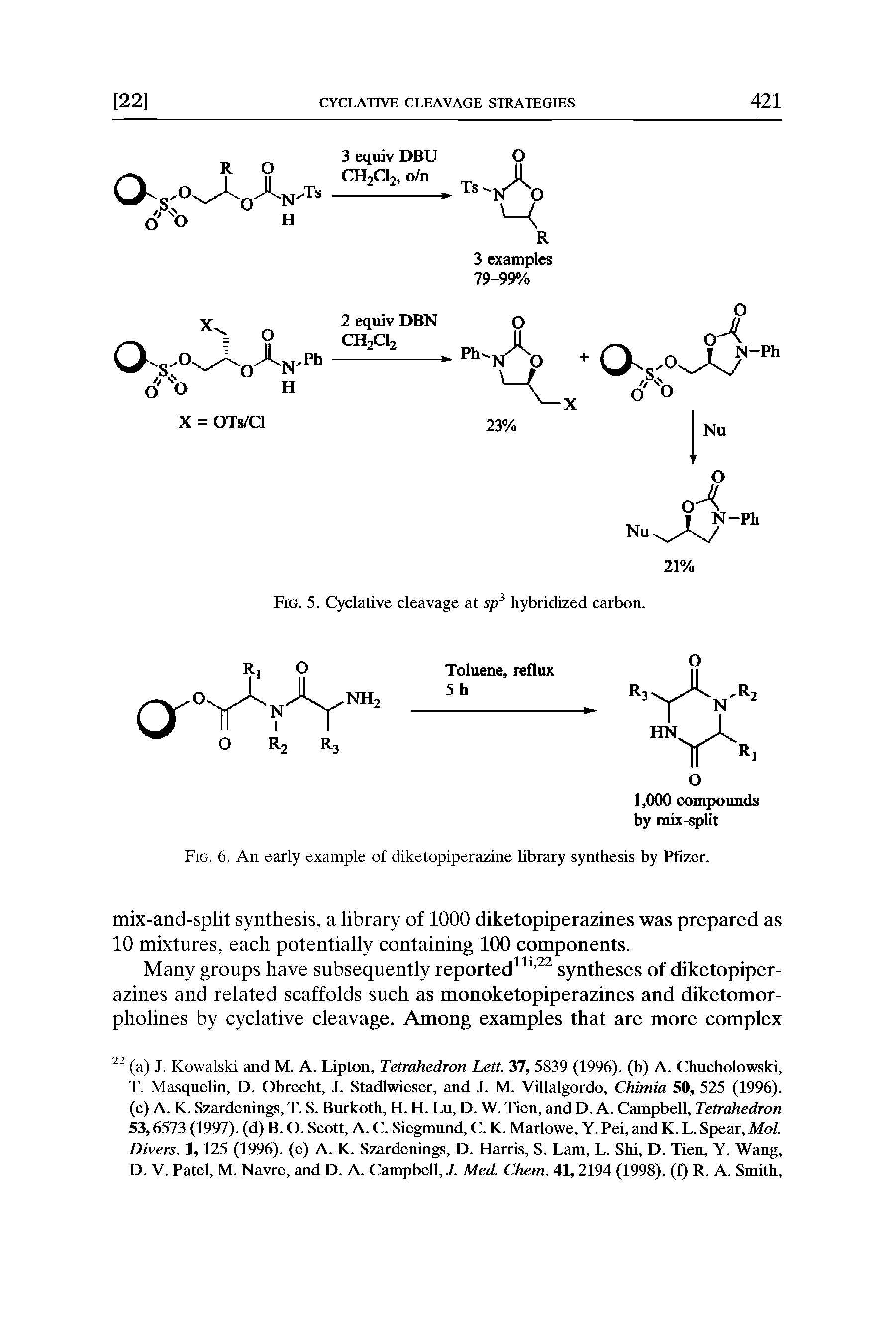 Fig. 6. An early example of diketopiperazine library synthesis by Pfizer.