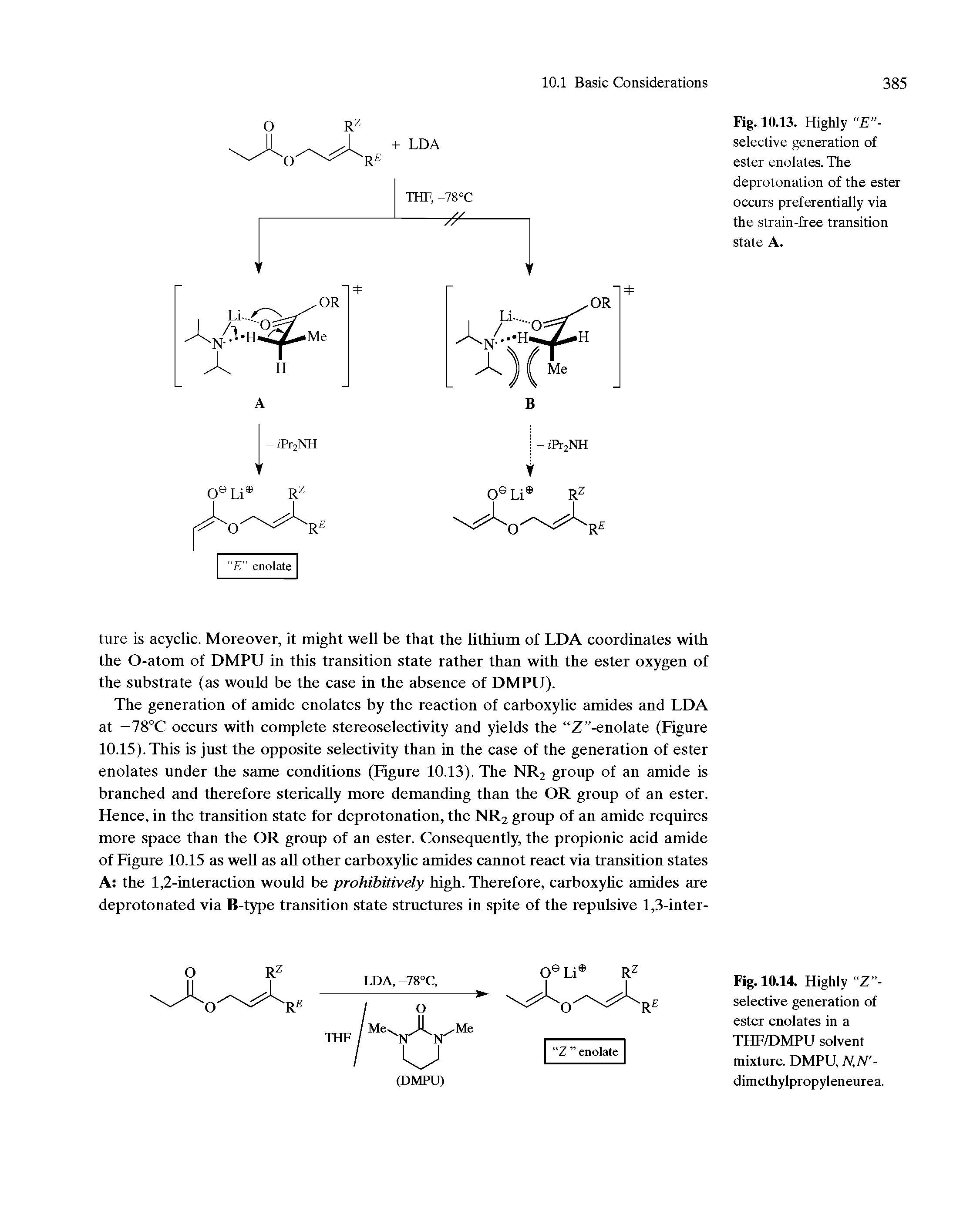 Fig. 10.14. Highly Z -selective generation of ester enolates in a THF/DMPU solvent mixture. DMPU, N,N -dimethylpropyleneurea.